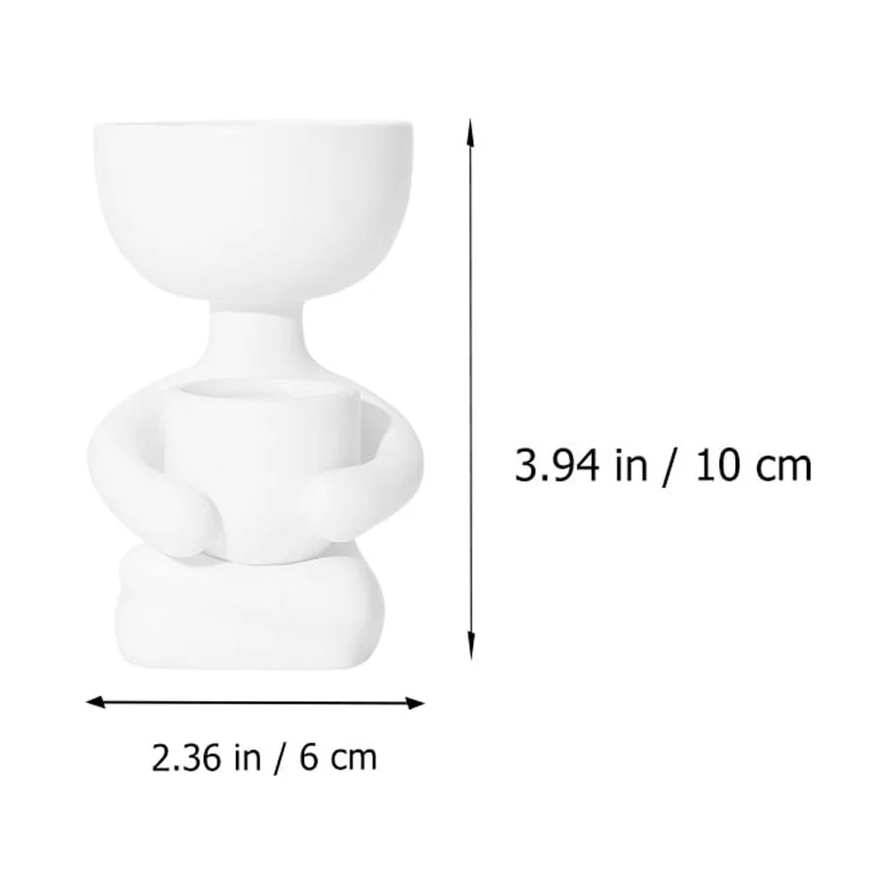 Plant 2 Pcs Fern Pot Table Flower Figure Ceramic Flowerpot Artificial Succulent Bowl White Ceramics
