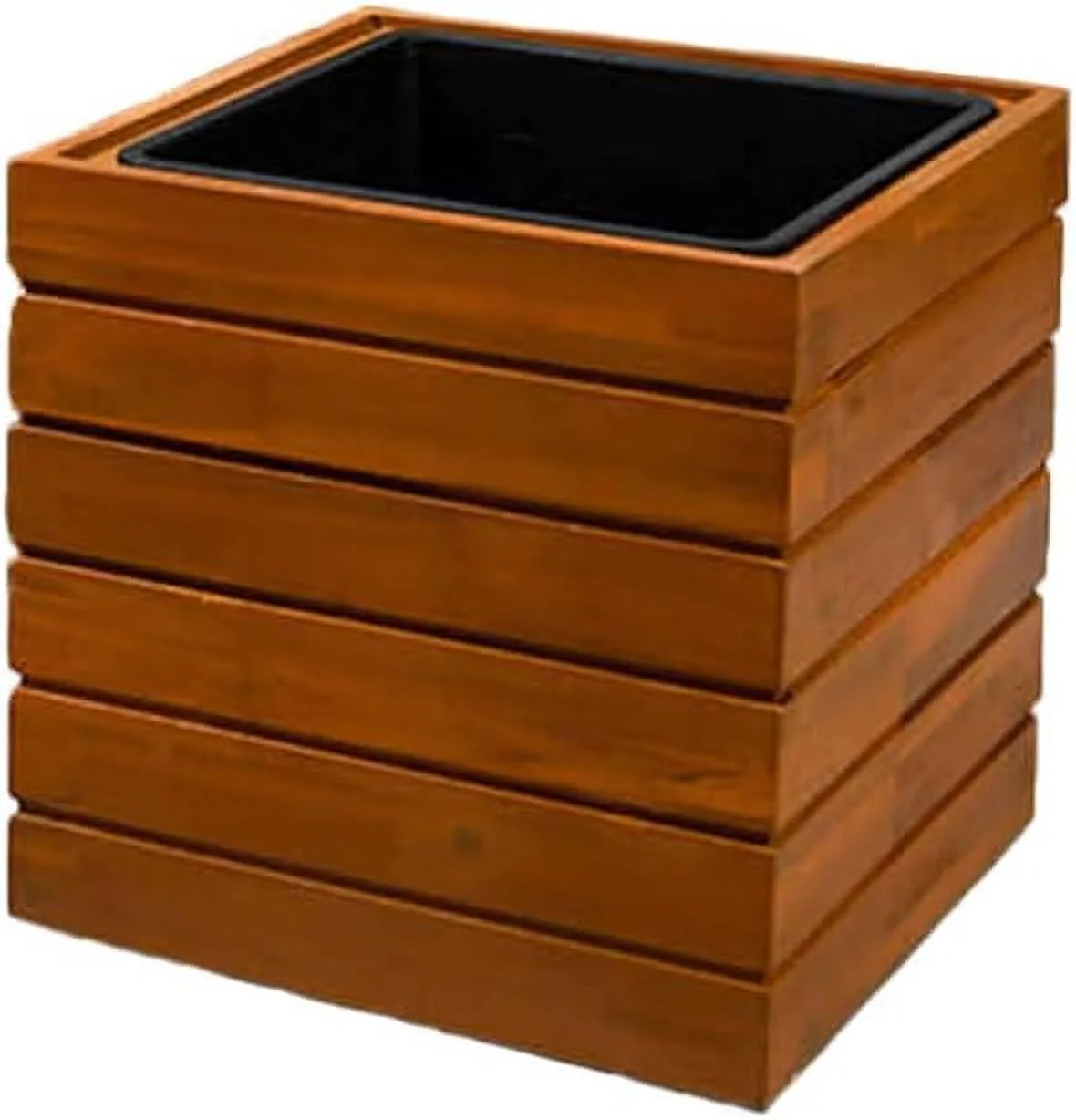 Square Acacia Wood Planter Box, Rustic Indoor Flower And Succulent Planter, Decorative Farmhouse Wooden Storage Container Boxes, Measures 12