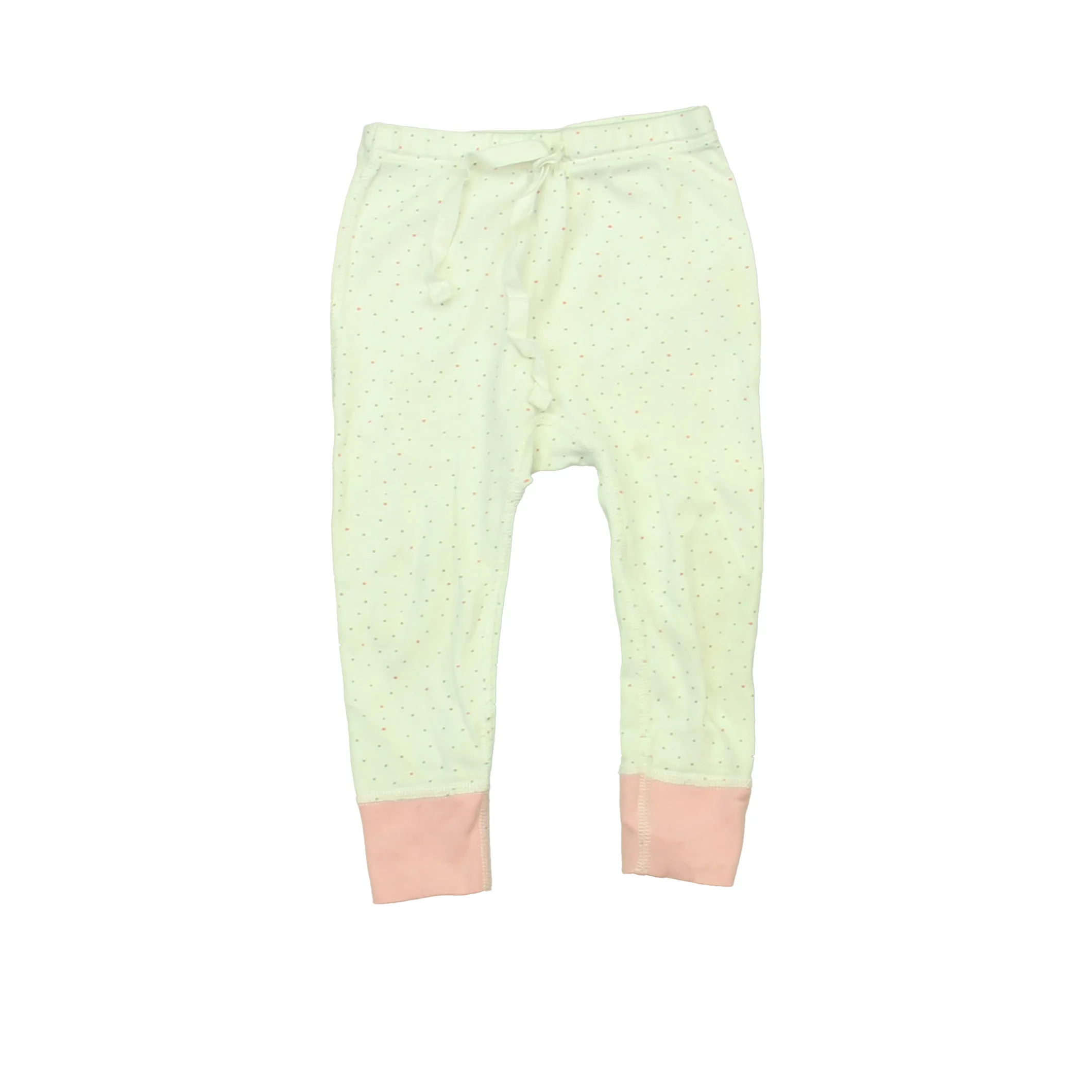 Pre-owned Sapling Girls White | Dots Leggings size: 12-18 Months