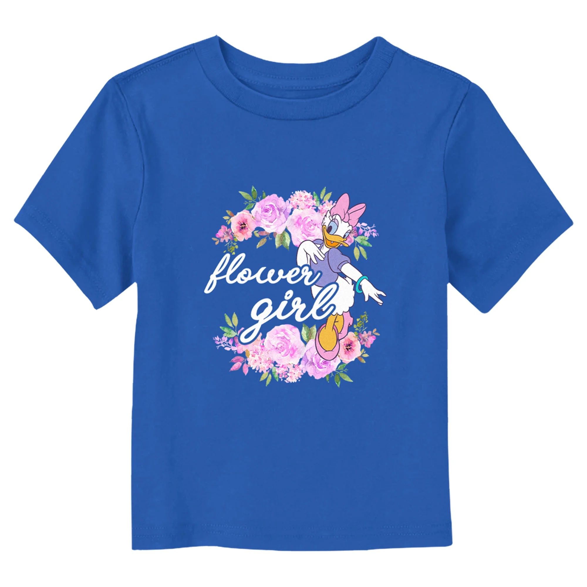 Toddler's Mickey & Friends Daisy Duck Flower Girl  Graphic Tee Royal Blue 5T