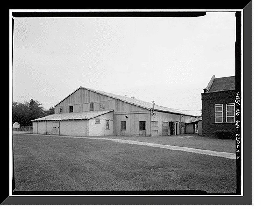 Historic Framed Print, Plains School, Gymnasium, Bond Street (opposite Paschal Street), Plains, Sumter County, GA - 2, 17-7/8