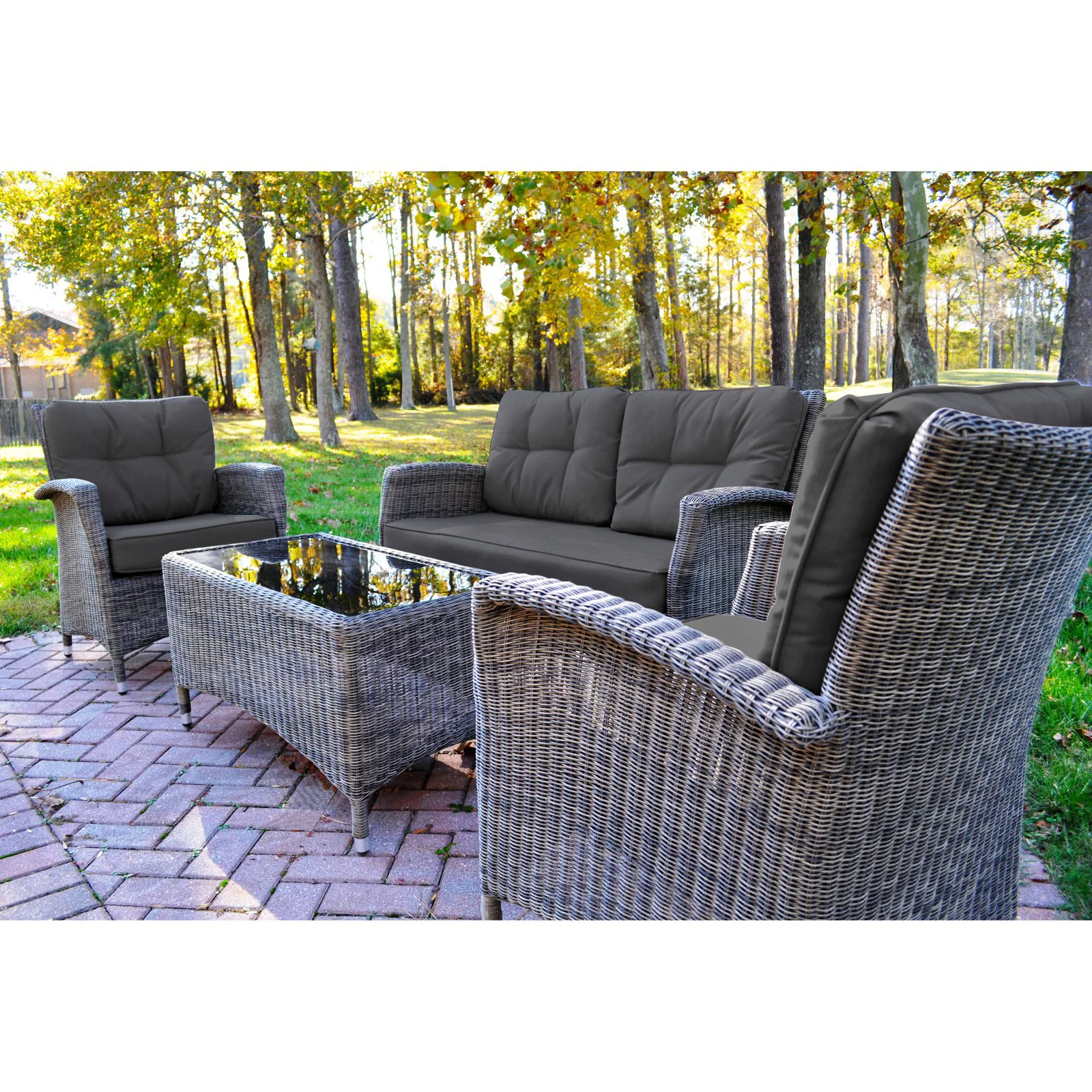 KETTLER Lakena Wicker 4 Piece Patio Conversation Set