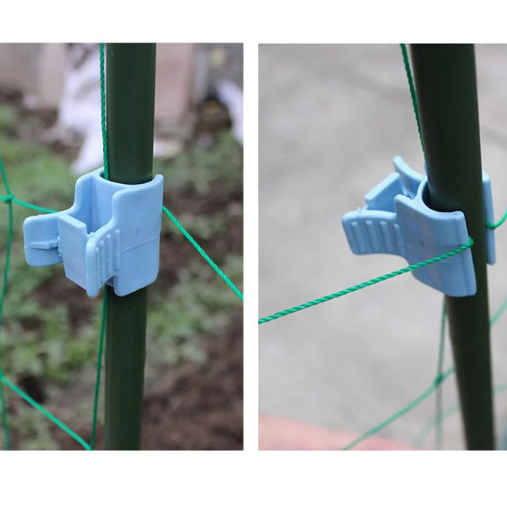 10pc Greenhouse Film Cover Fixing Snap Clamp Garden Farm Shade Net Clips 1 Head_Blue_6mm