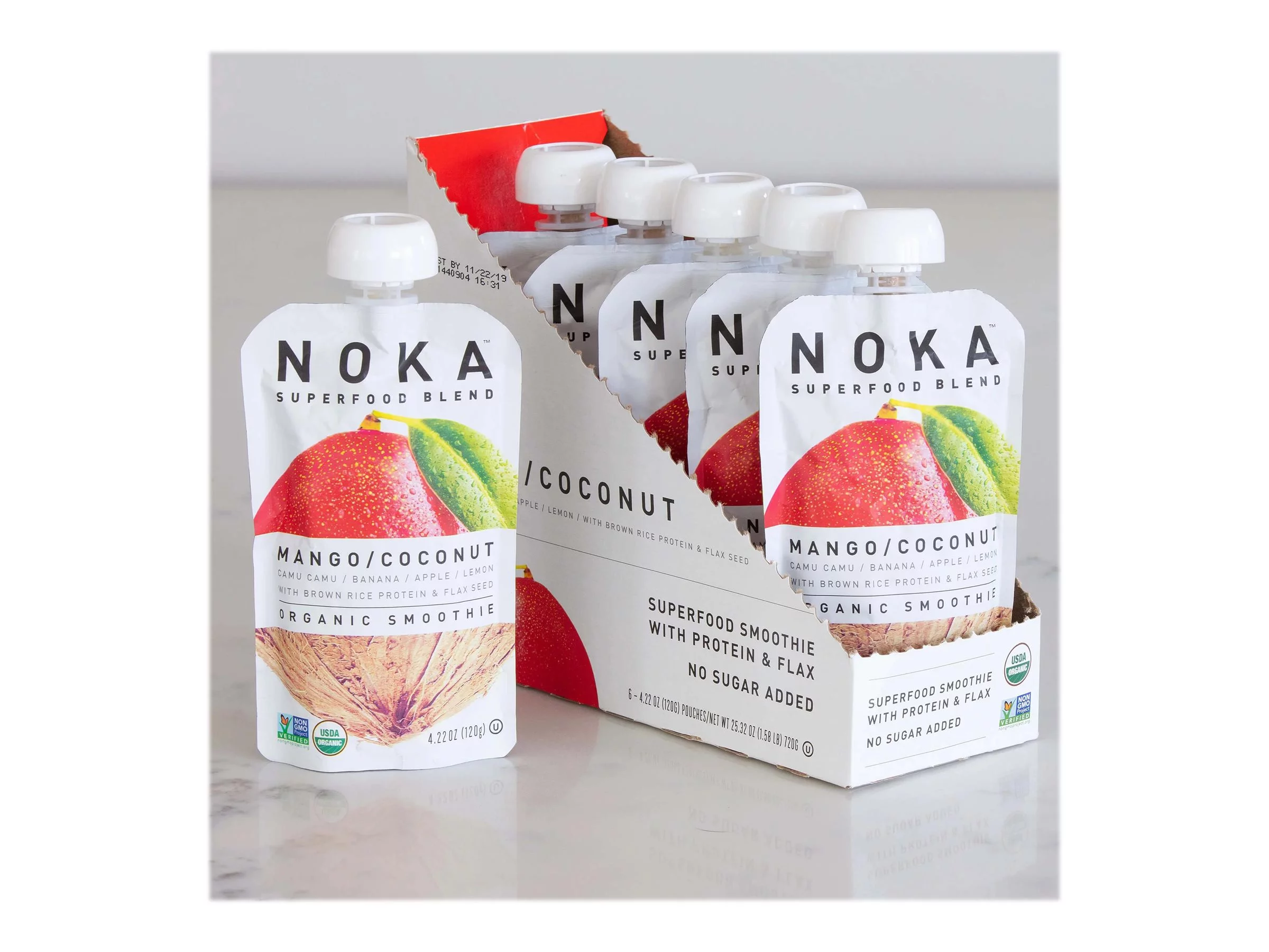 Noka Superfood Blend, Mango Coconut, 4.22 oz, Pack of 6
