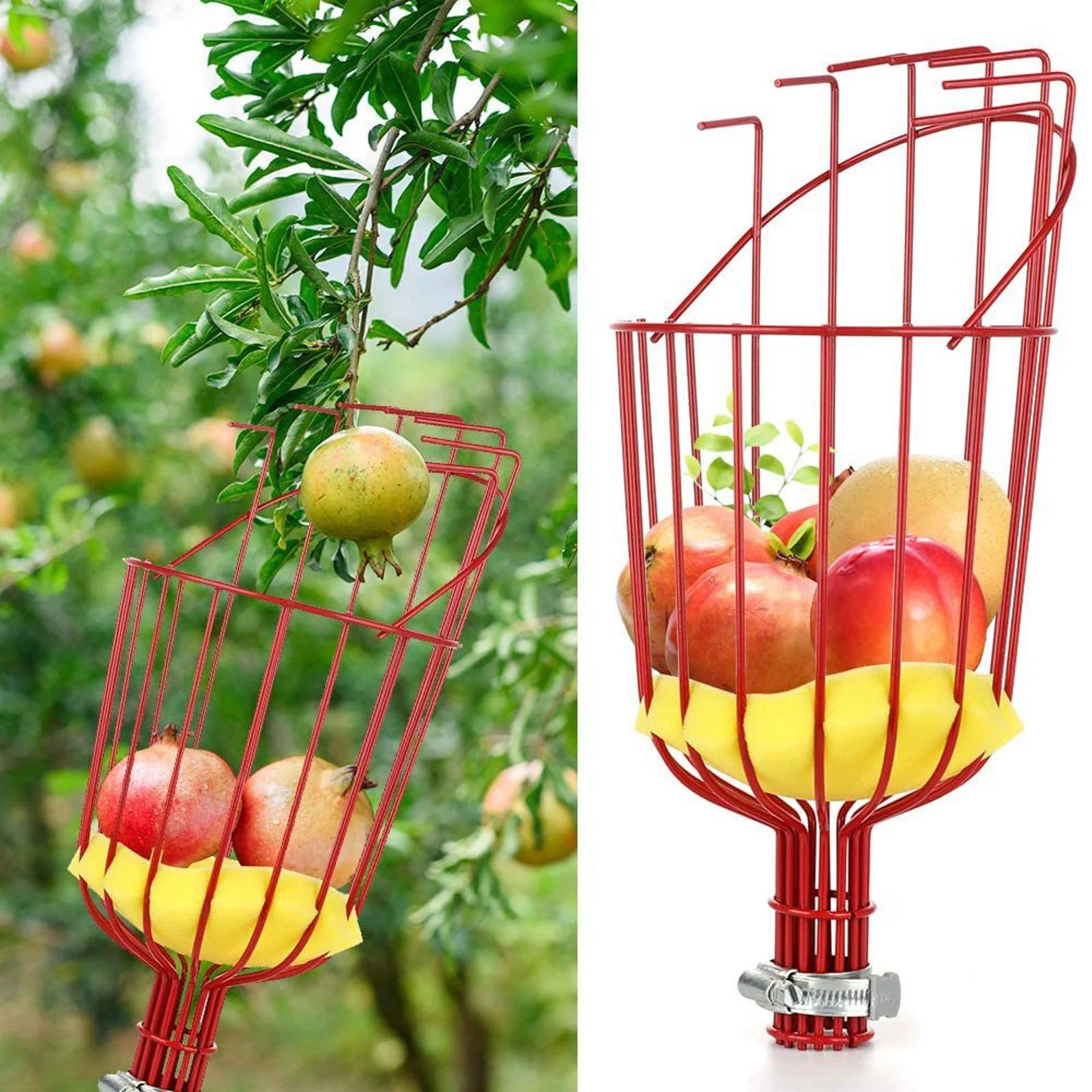 NLLSHGJ 1.6m Long Household Garden Fruit Pick Stainless Steel Aerial Fruit Picking Tool Fruit Picking Equipment