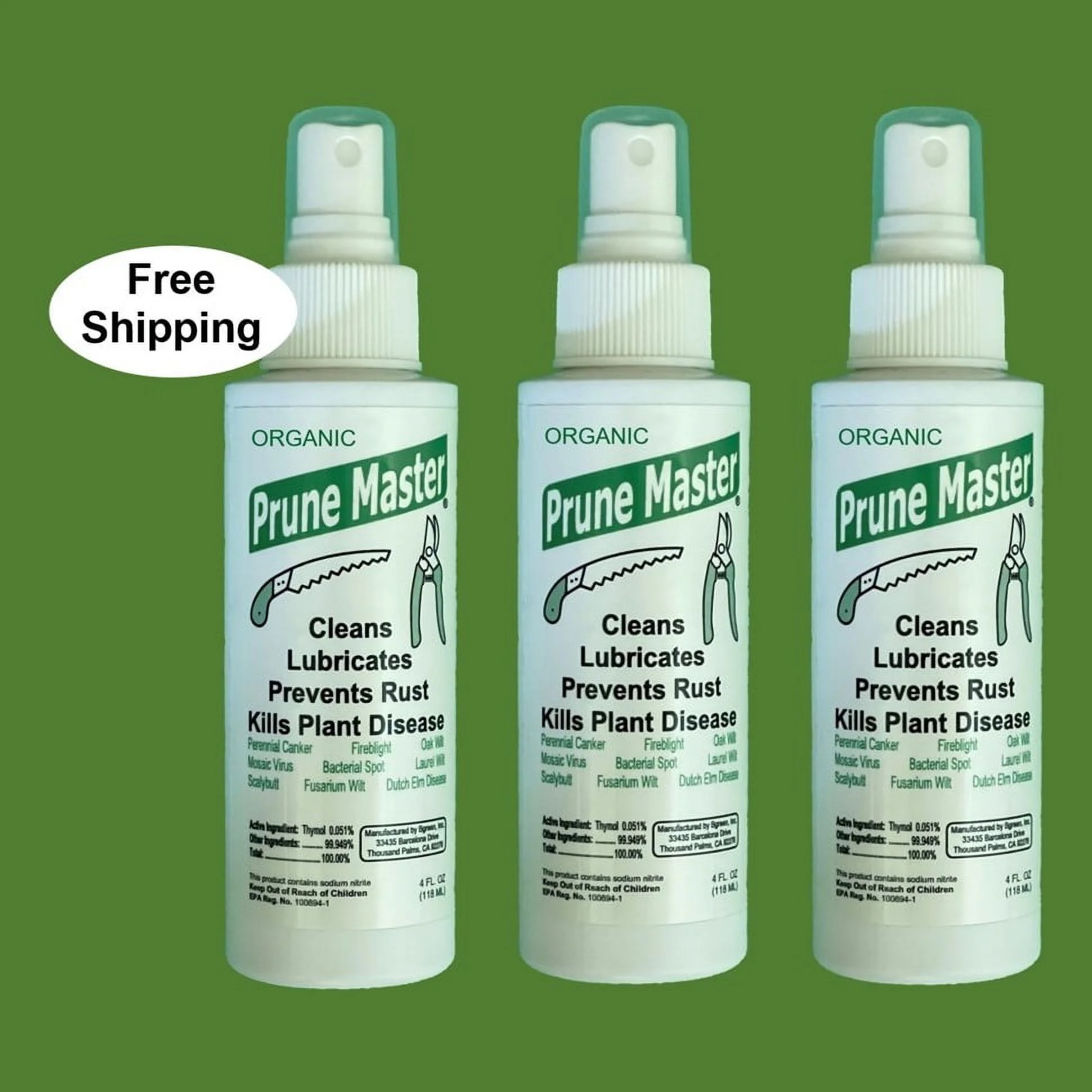 Prune Master organic garden tool Cleaner, Lube, Anti-rust & Sanitizer spray