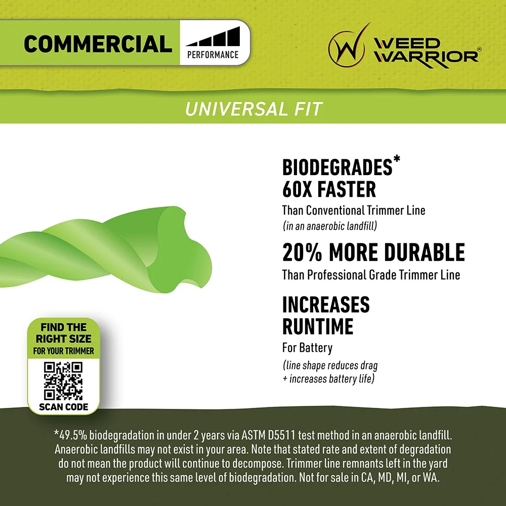 Weed Warrior .095 in. x 200 ft. Commercial Biodegradable Trimmer Line