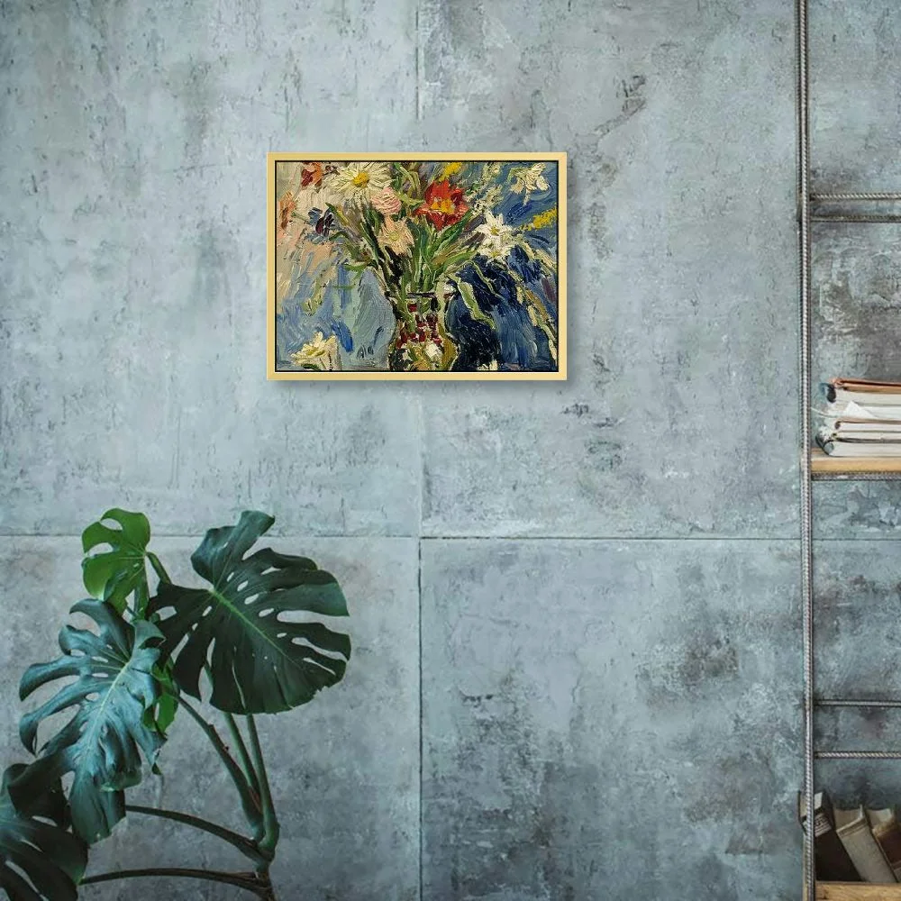 Vase with Gladioli and China Asters Large Modern Floral Giclee Canvas Prints Wall Art by Van Gogh Famous Artwork Oil Paintings Reproduction Abstract Flowers Pictures for Office Decor