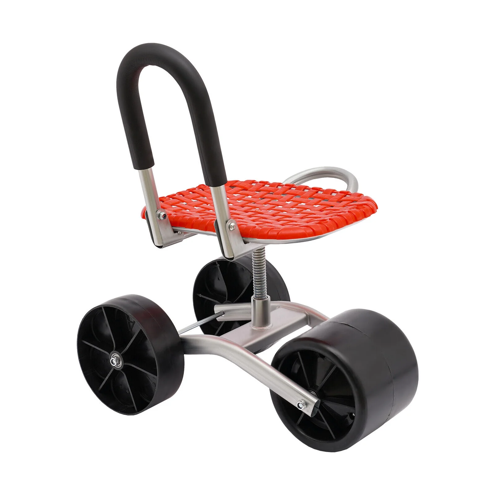 Height Adj. 360° Rotates Gardening Seats W/3 Rolling Wheels Stool Kneeling Pad