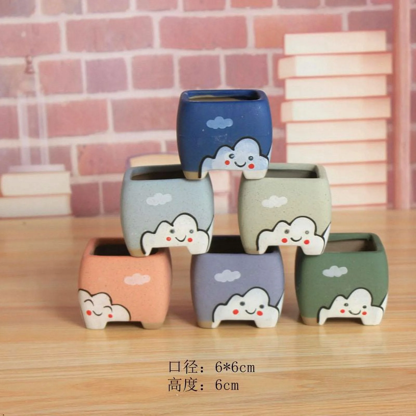 Ceramic Cartoon Succulent Planter - Creative and Minimalist Korean Hand-Painted Pot