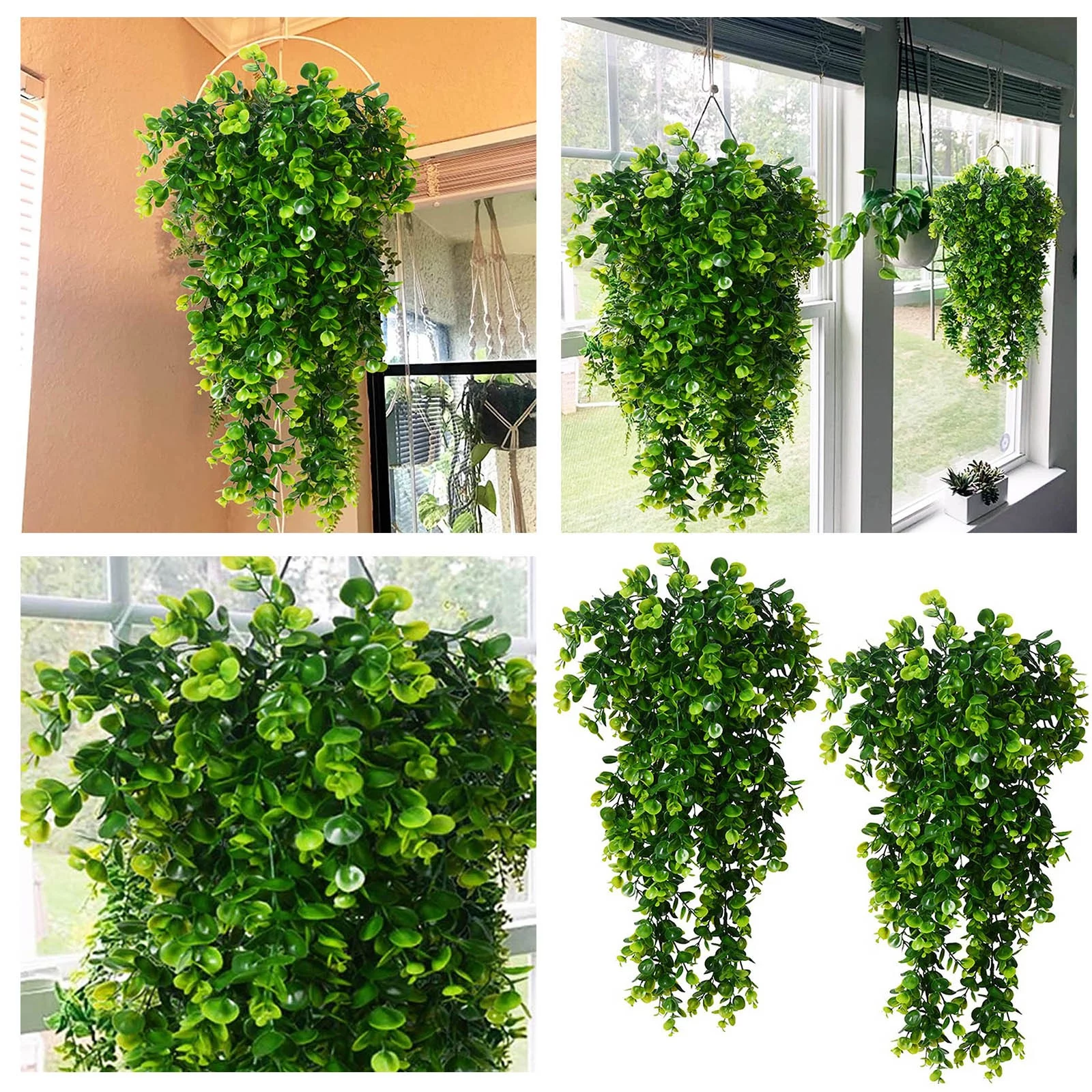 2pcs Artificial Hanging Hanging Vine For Wall House Room Indoor Outdoor Decoration (No Baskets) Artificial Flower Storage Containers Vase for Flowers Winter Flower Arrangements Peony Artificial
