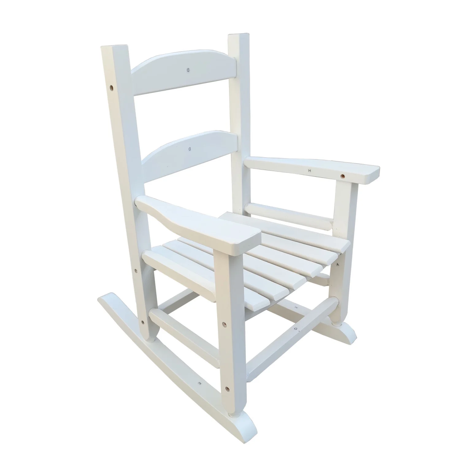 Durable White Children‘s Rocking Chair - Suitable for Indoor or Outdoor Use - Made from Populus Wood - Perfect for Kids