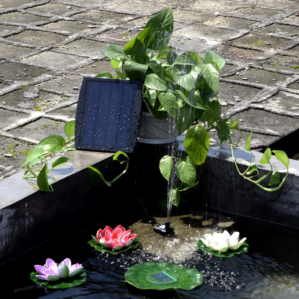 Dcenta Aibecy Solar  Panel Fountain, Pluggable Decorative Fountain 9V 2.5W Pump Enjoy  Beauty of a Solar-Powered Fountain!