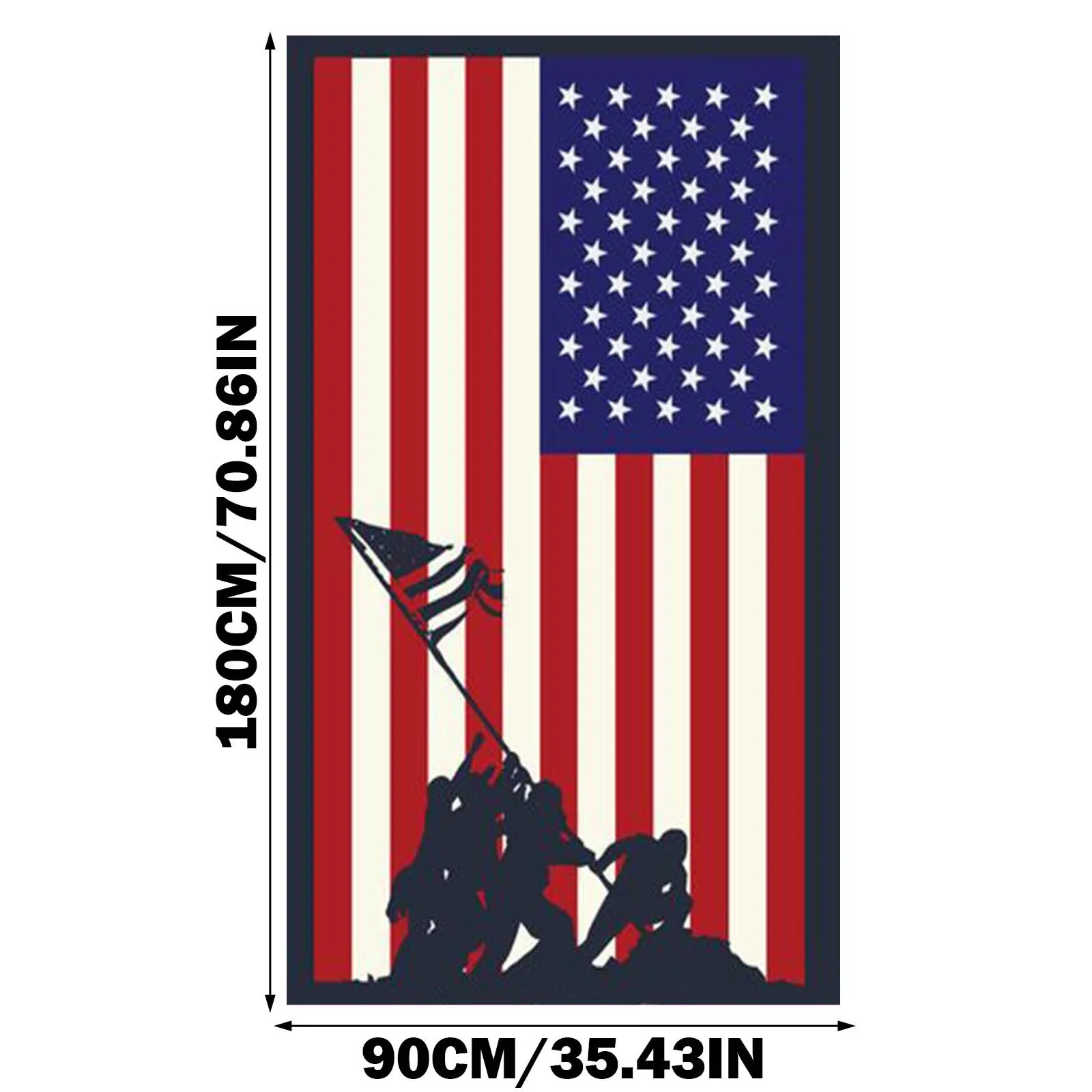 Flag Patriotic Soldier Porch Banner Banner Memorial Day Decoration Hanging Patriotic Decoration Christmas Fireplace Decorating Unlit Christmas Garland for Bead Garland Christmas Decor Valentines