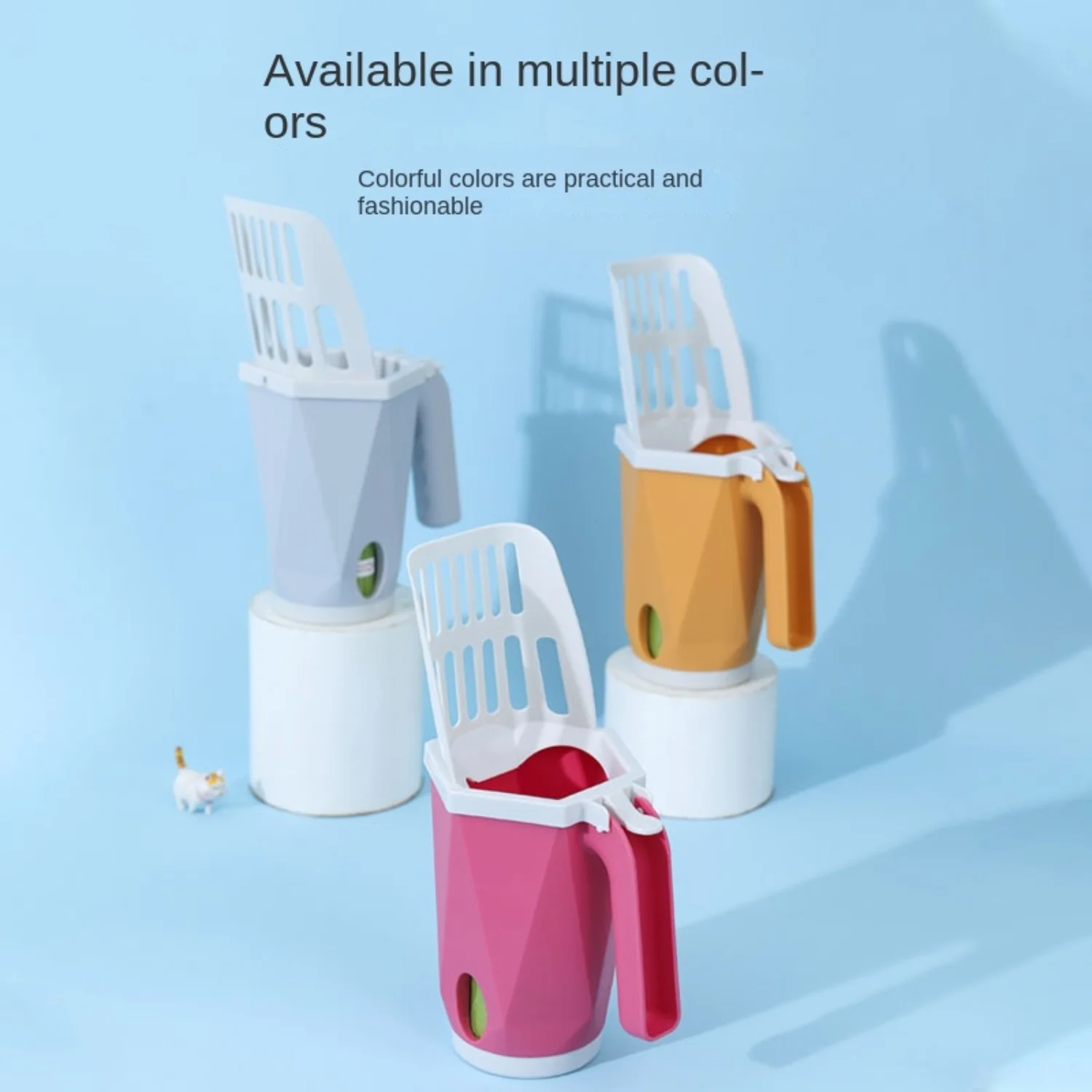 All-in-one Pp Cat Litter Shovel Garbage Bag Combo Set Cat and Dog Pet Poop Pick- Artifact