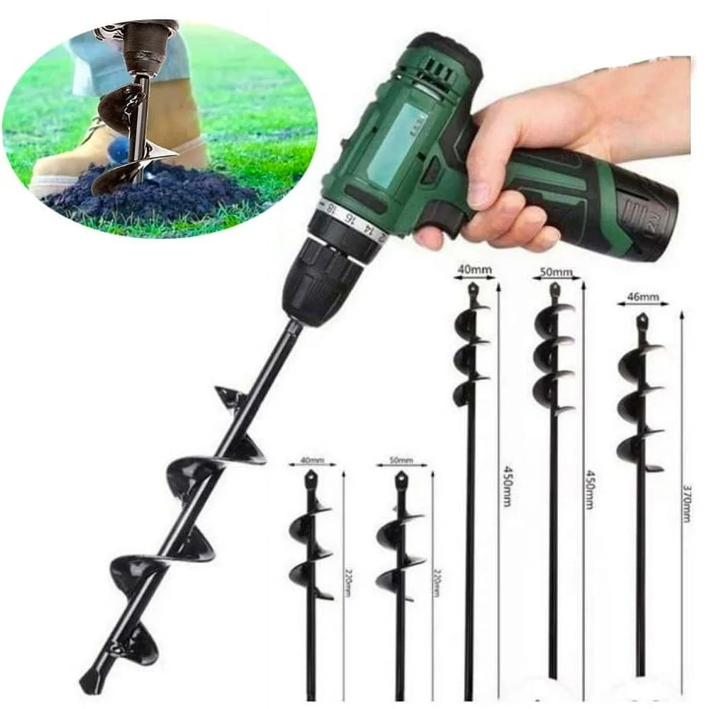 NEWCE   Drill Bit for Planting Extended Length Garden Auger Spiral Drill Bit for Planting Bulbs Flowers Planting Auger-