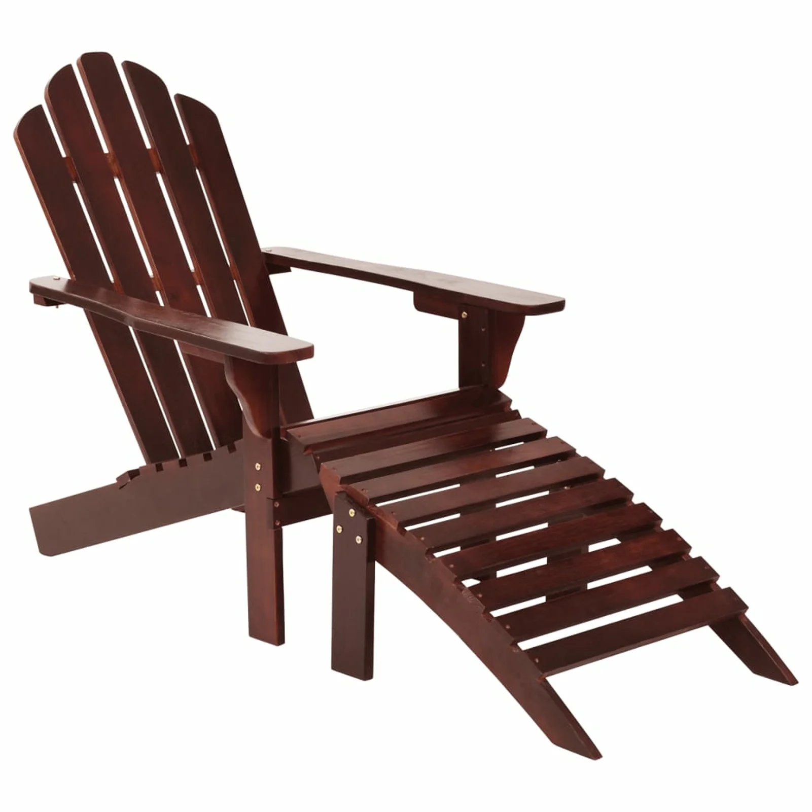 Walmeck Patio Chair with Ottoman Wood Brown