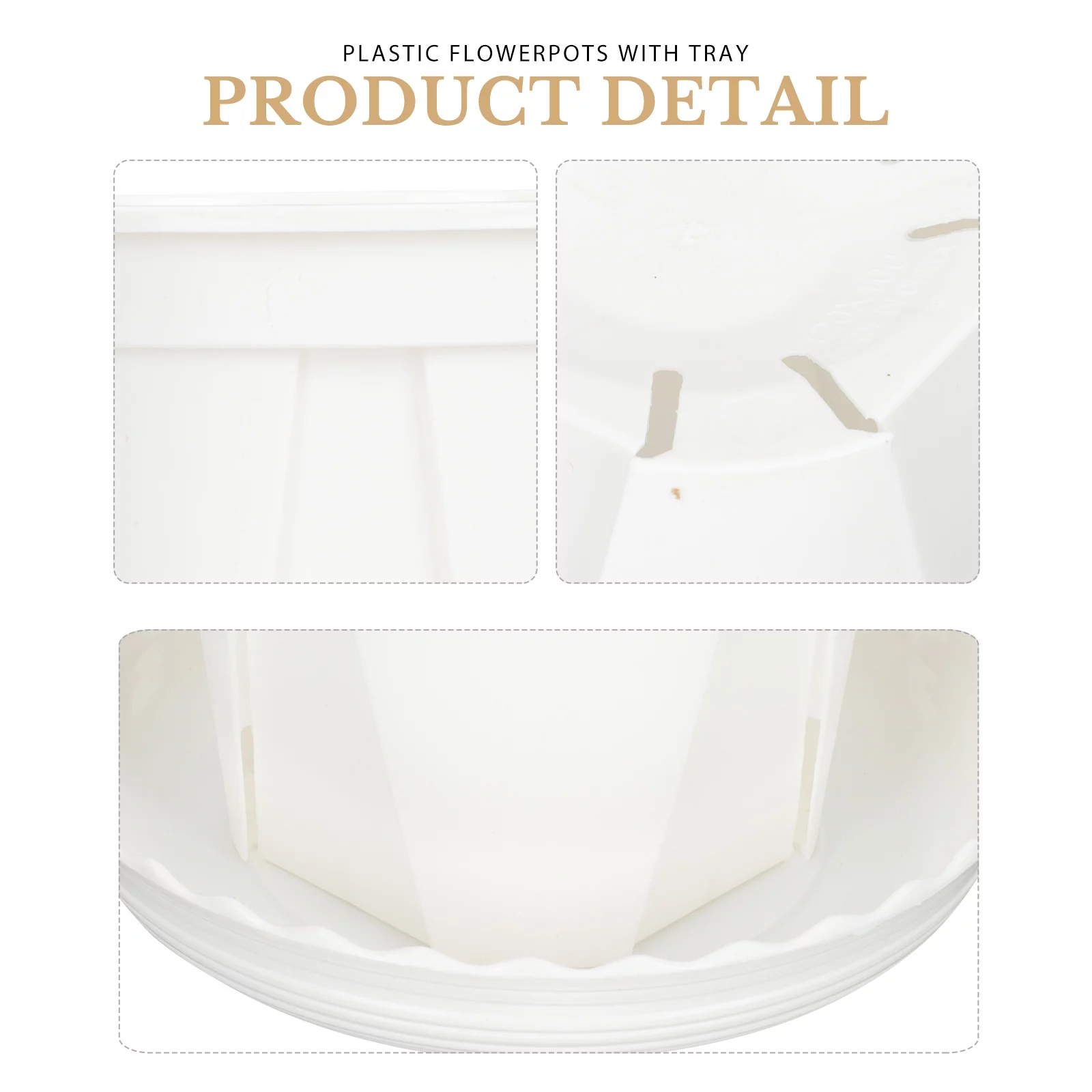 10 Sets Seedling Pots Flower Decor Plastic Succulent Plants Container White Root Control