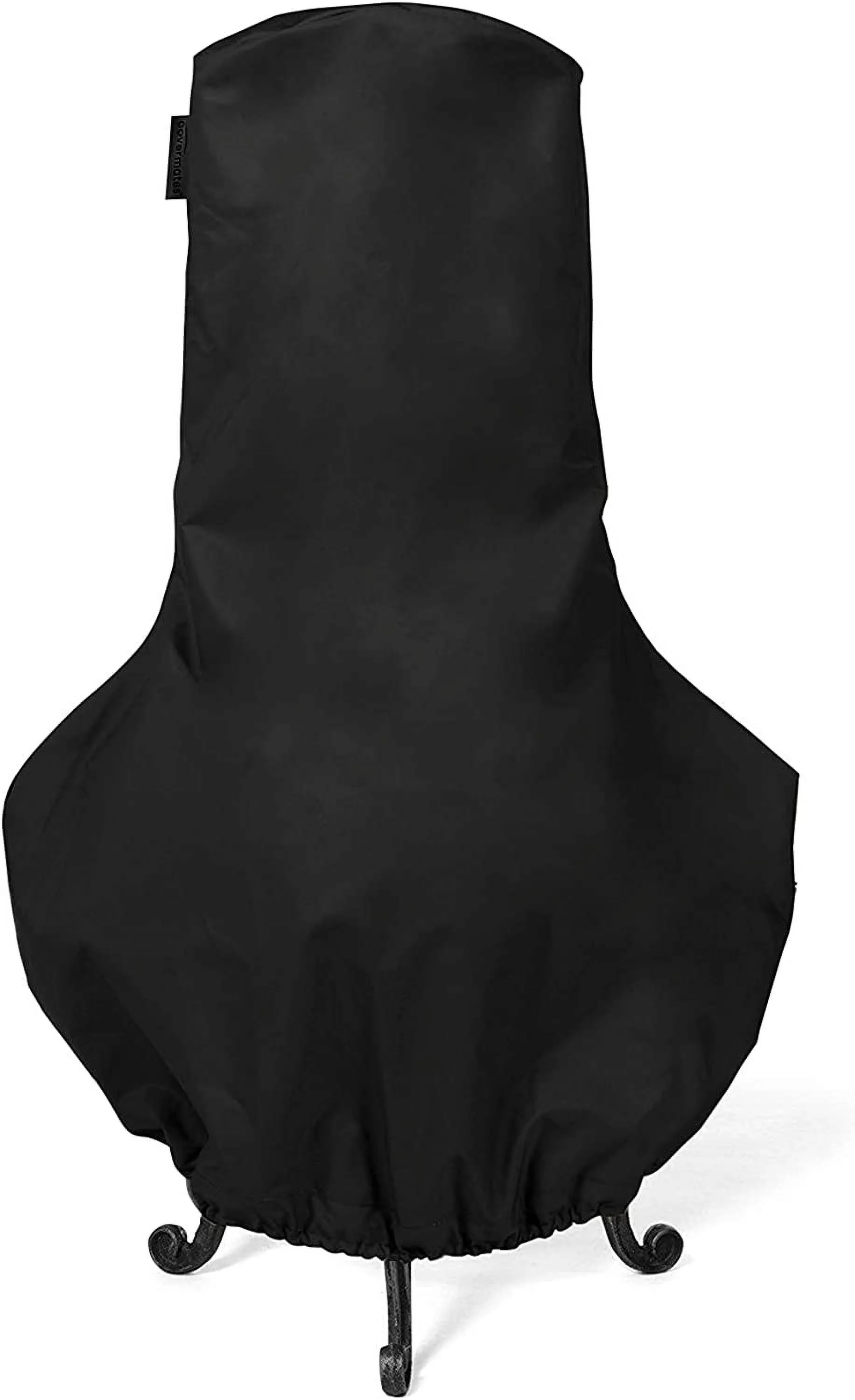 Chiminea Cover - Heavy-Duty Polyester, Weather Resistant, Drawcord , Grill And Heating, 32DIAMETER X 60H, Ripstop Black