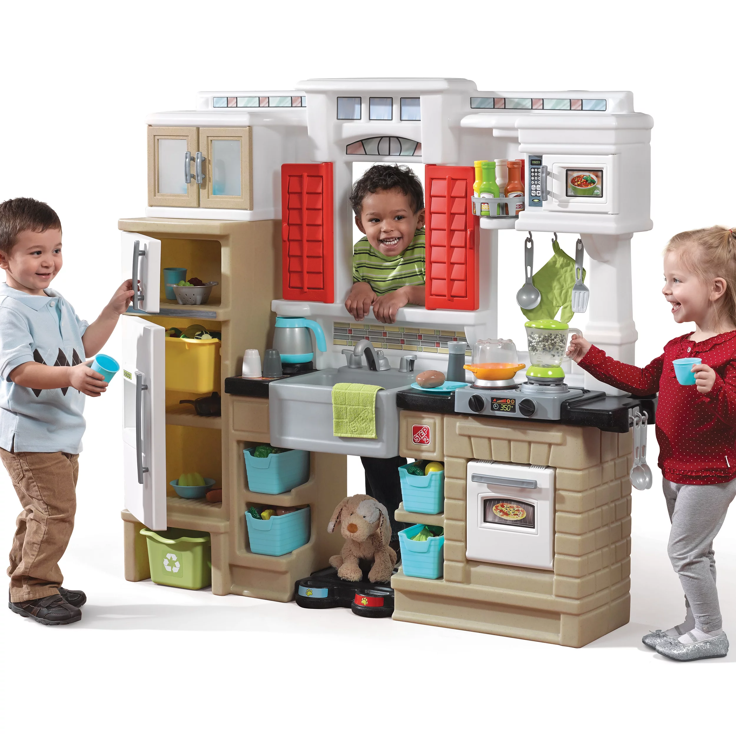 Step2 Mixin' Up Magic Brown and White Plastic Toddler Kitchen Playset