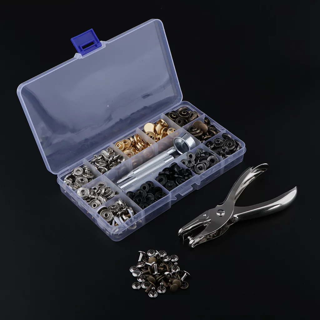 146 Sets 8mm Metal Snaps Buttons with Fastener Pliers Press Tool for for Sewing and Crafting (Multi Colors)
