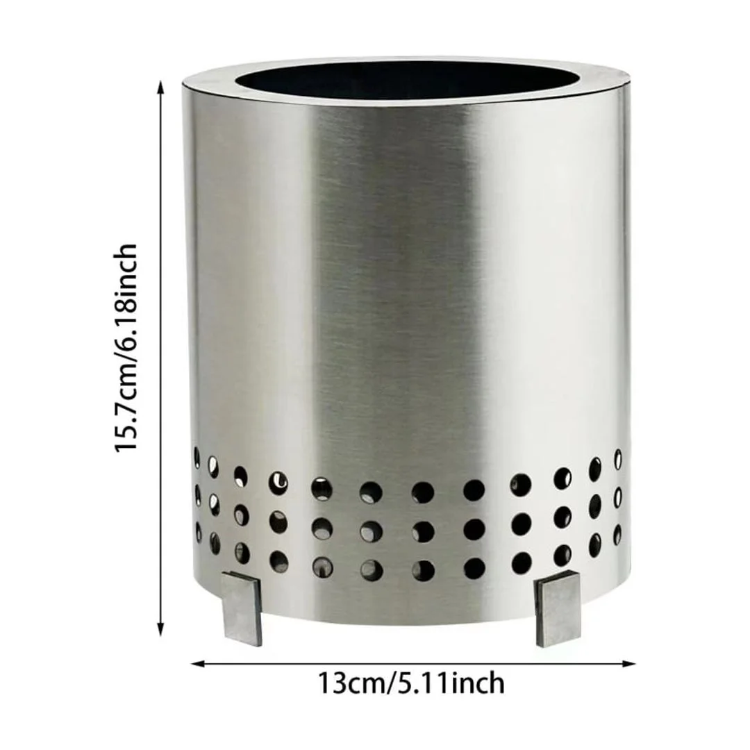 JLLOM Fireplace 304 Stainless Steel Hand Warmer Family Outdoor Camping Mini Portable Small Fireplace Metal Spot Single Layer