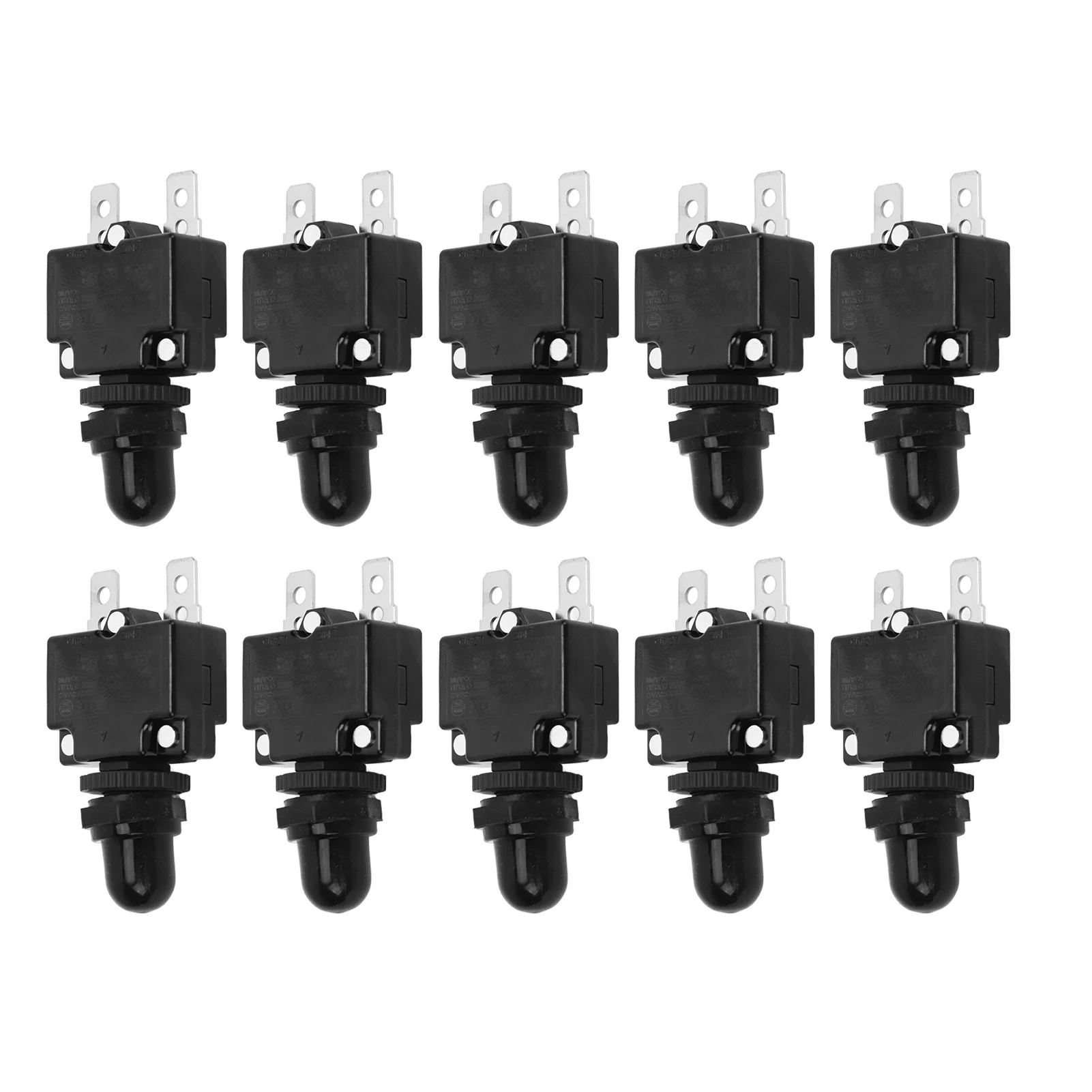 Automatic Reset Relay Fuse, 5a Manual Reset Relay 10Pcs Hand Reset Relay PC and Silver Waterproof Circuit Breaker Overload Protection 125 250 VAC 65 VDC 50 60 Hz