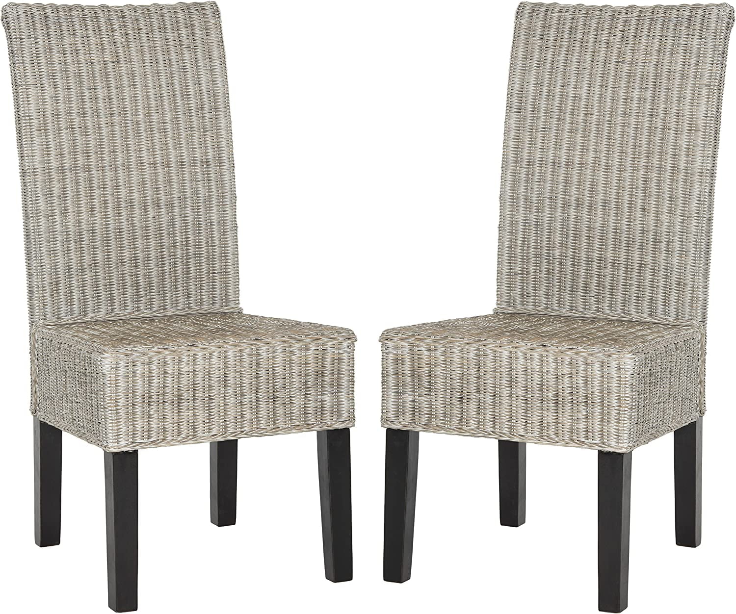 KUANGHENG Home Collection Arjun Grey Wicker 18-inch Dining Chair