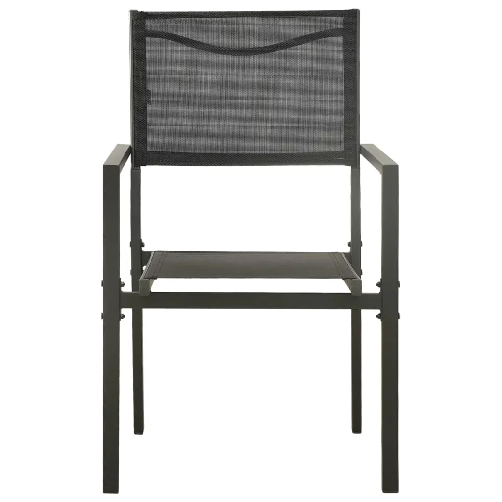 OWSOO Patio Chairs 2 pcs Textilene and Steel Black and Anthracite