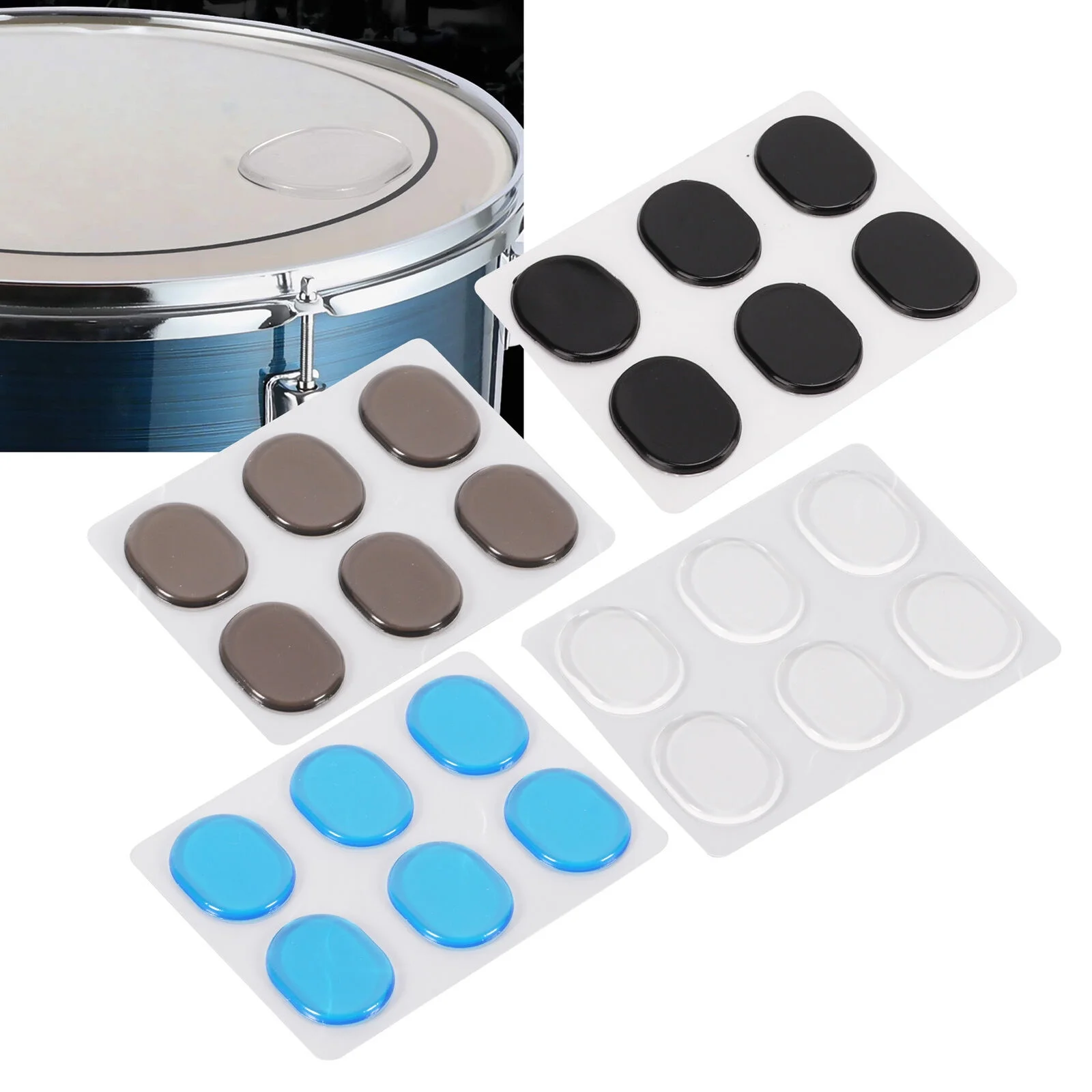 4 Sets Drum Dampener Silicone Damping Control Pad Silencer Instrument ECA