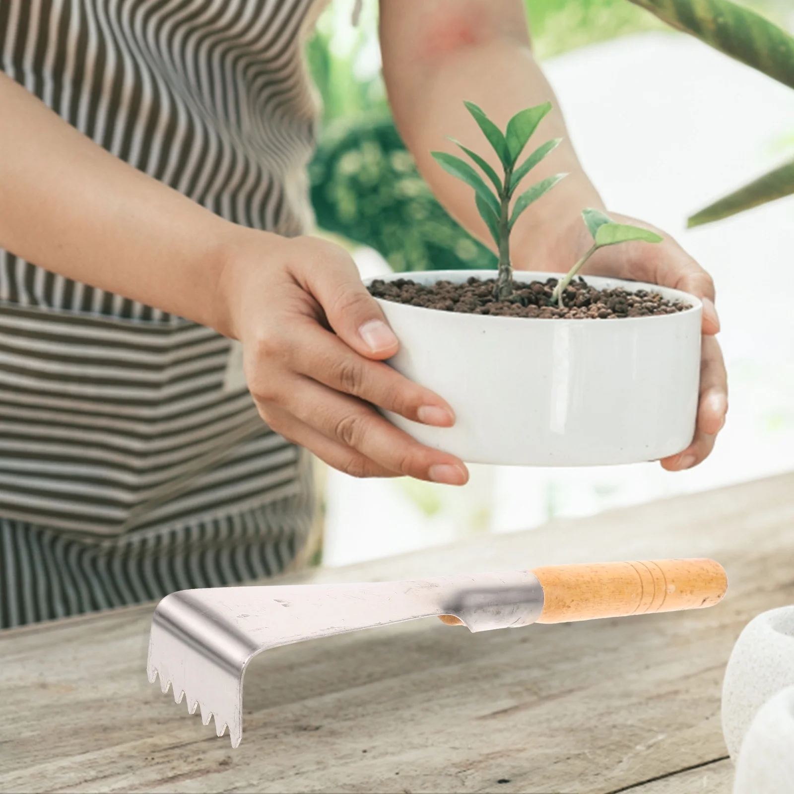 Scoop Shovel Garden Planting Tools Weeding Digging Vegetable Hand Rake Metal Stainless Steel Wood Wild Vegetables