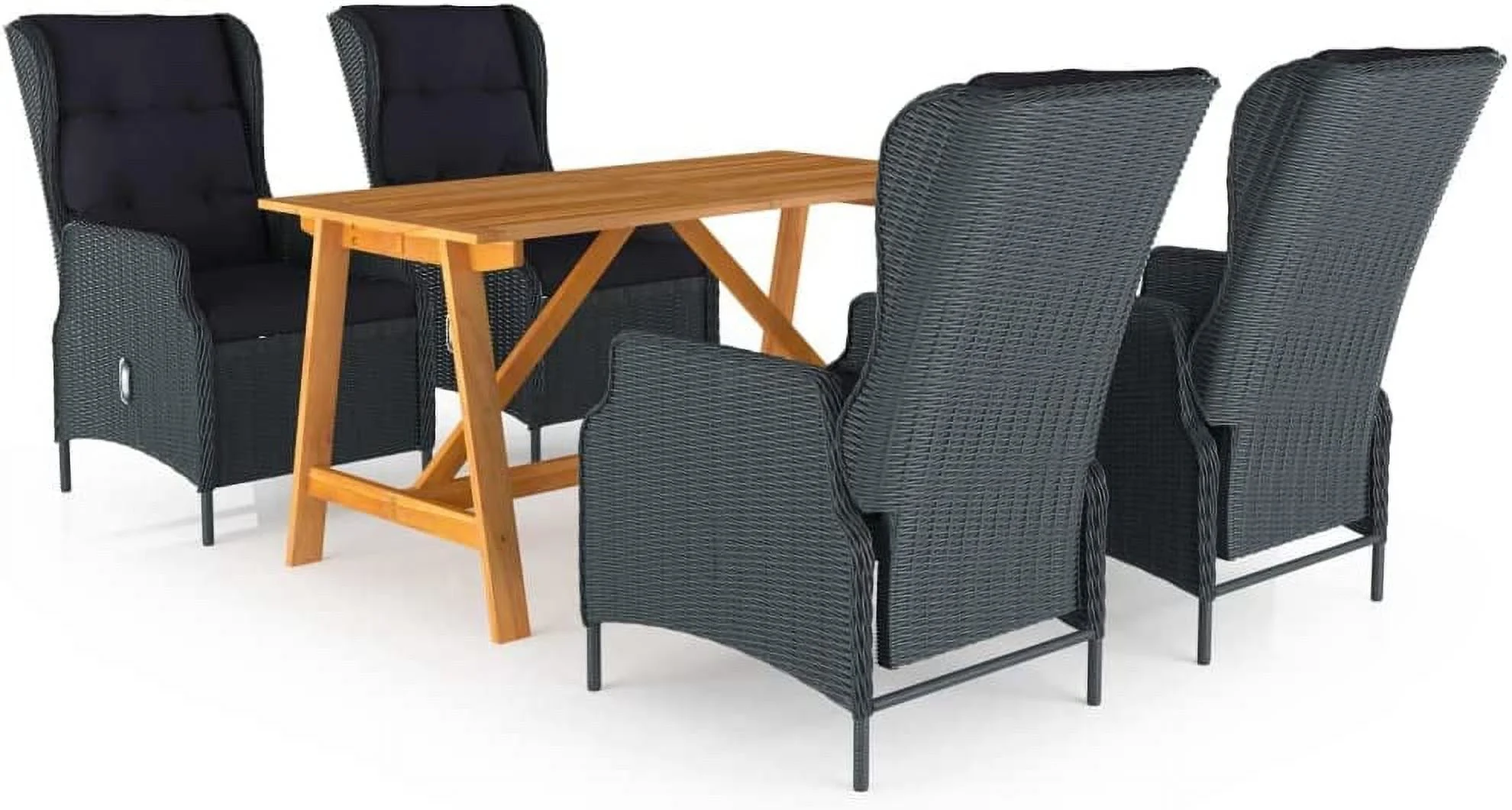 5 Piece Patio Dining Set Outdoor Dining Chairs Outdoor Patio Furniture Patio Conversation Seat Porch Furniture Outdoor Seating Deck Casual Furniture for Porch Garden Backyard  Brown