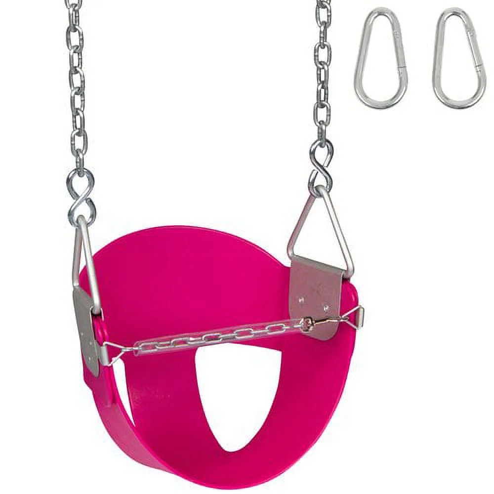 Swing Set Stuff Inc. Highback Half Bucket with 5.5 Ft. Coated Chains (Pink)