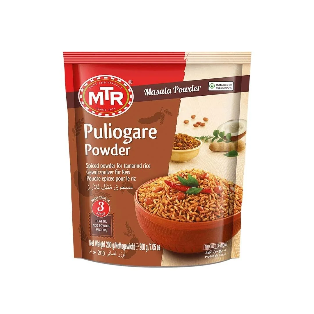 MTR Puliogare Powder (Spice Masala Powder for Tamarind Rice) - 200g/7.05oz Pack of 6