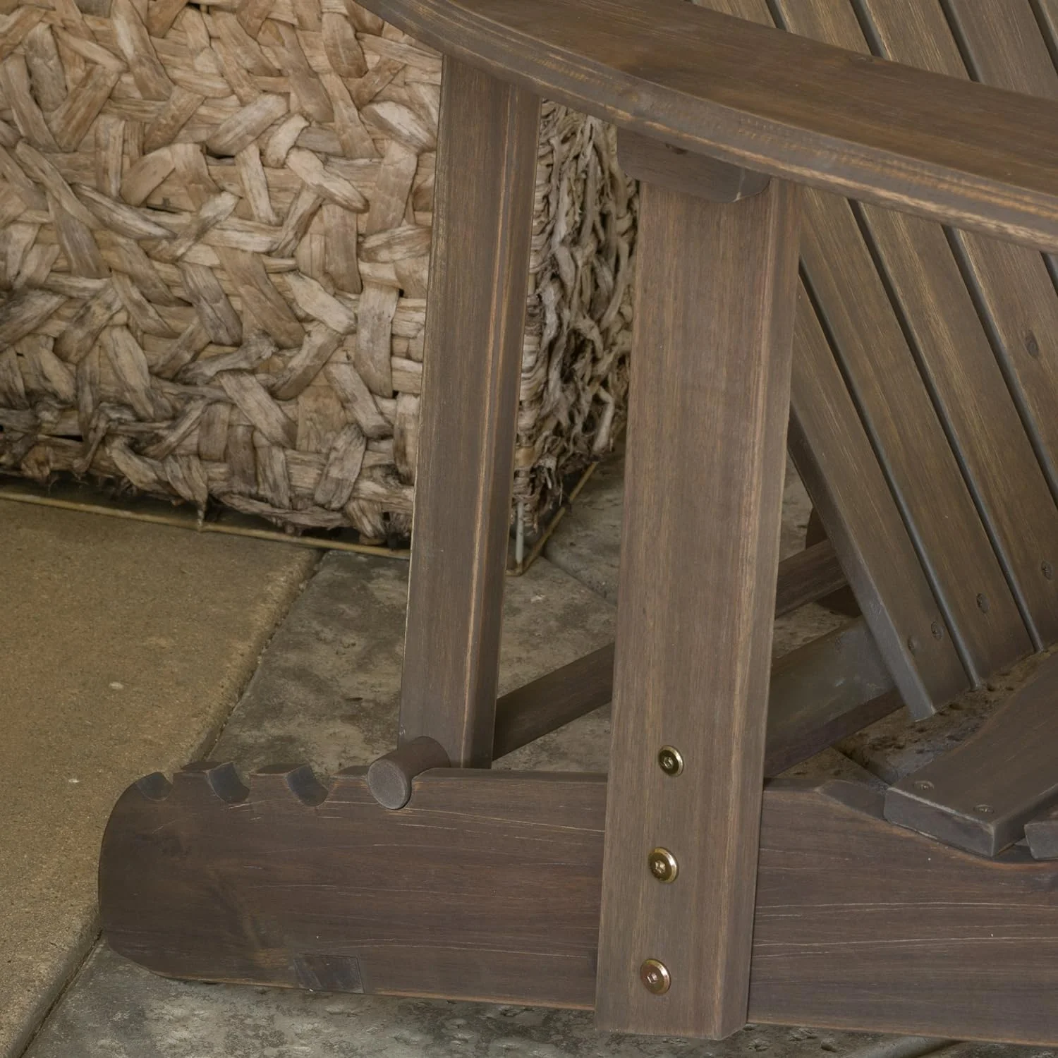 Christopher Home Hayle Reclining Wood Adirondack Chair with Footrest, Grey