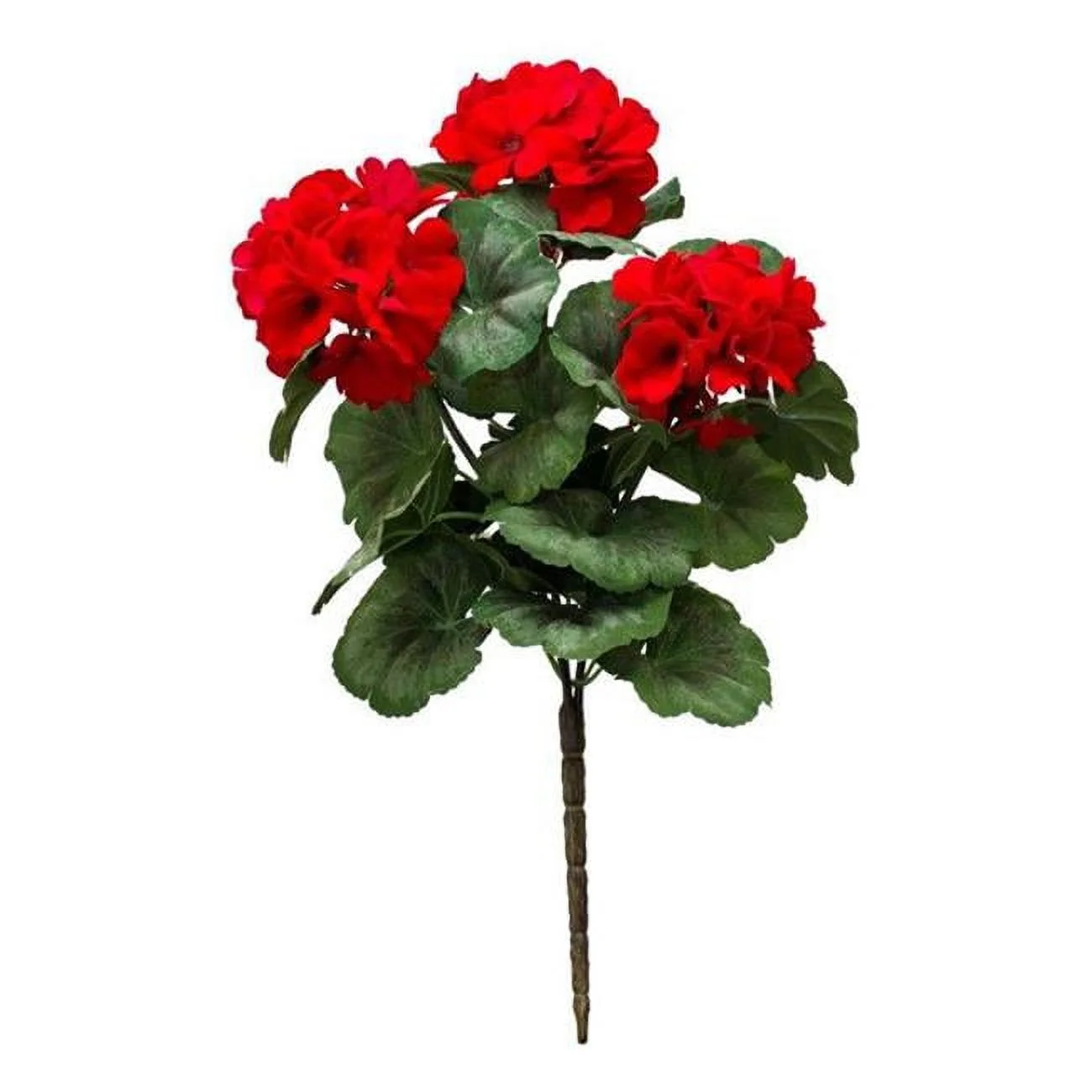 20.25 in. Geranium Polyester Bush, Green, Red & Brown - Set of 12