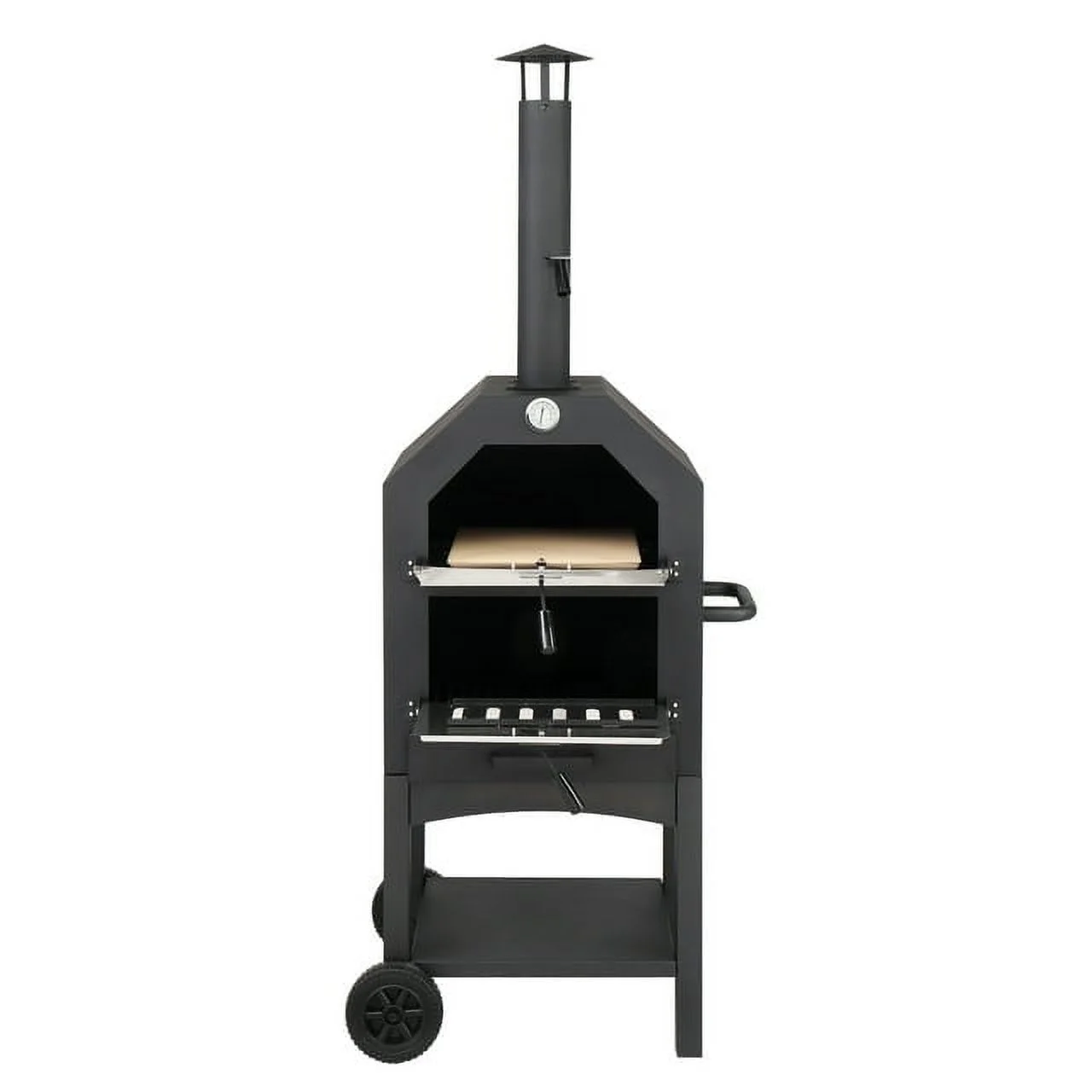 Outdoor Wood Fired Pizza Oven with Pizza Stone, Pizza Peel, Grill Rack, for Backyard and Camping