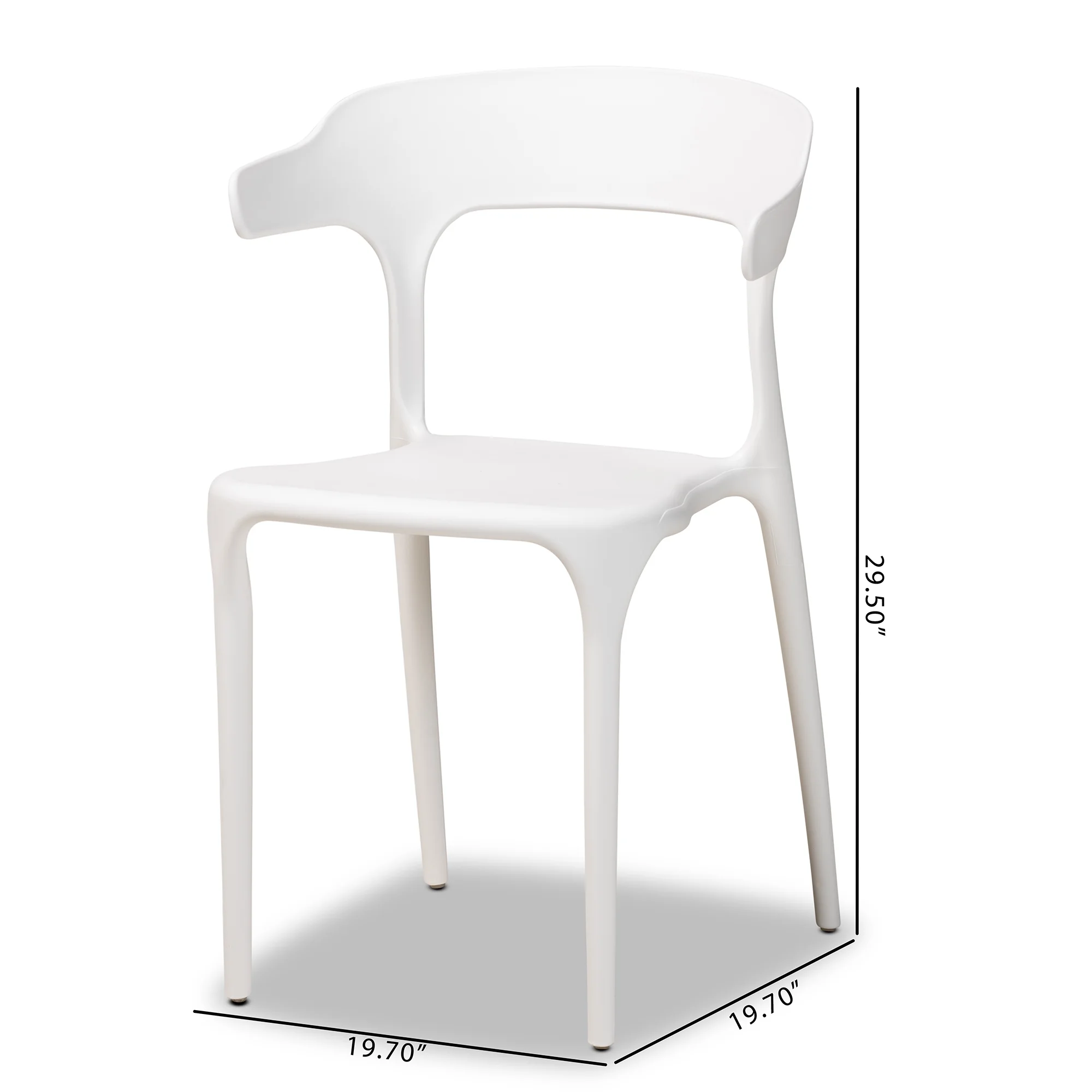 Baxton Studio Gould Dining Chair, Set of 4, White