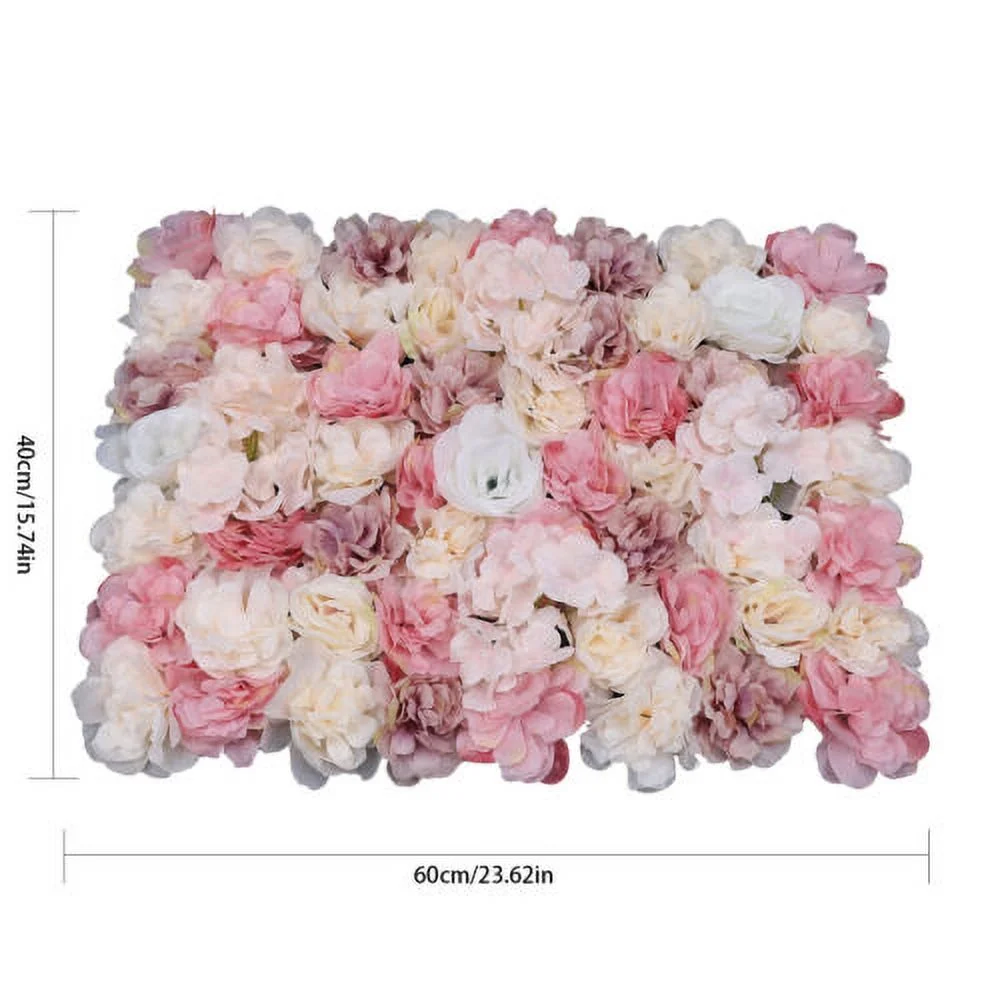 12Pcs Artificial Flower Wall Panels Backdrop Bouquet Wedding Valentine's Decor