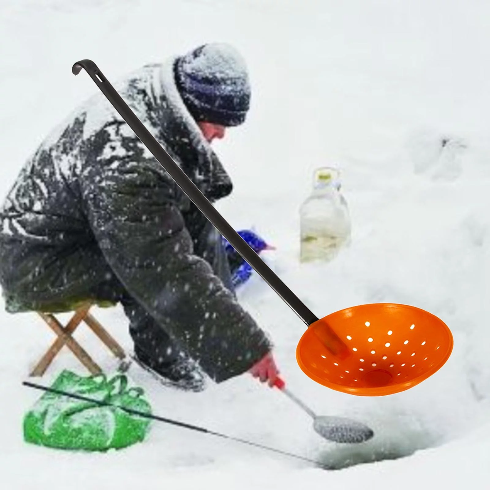 Lightweight Ice Fishing Scooper, Slush, design of hook Fishing red