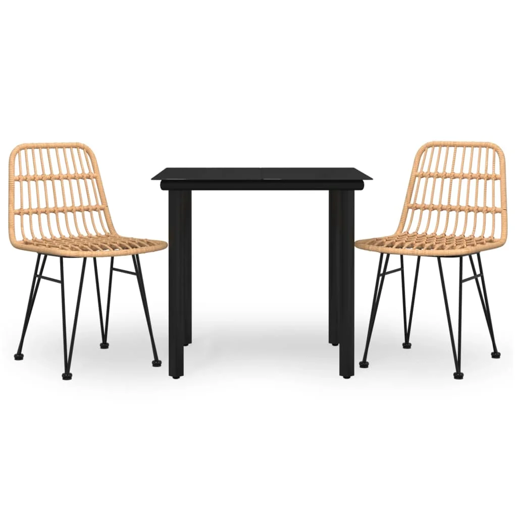 Andoer parcel,Poly RattanSet Table And Chairs Piece Patio Set 3 Piece Patio Furniture Set Kitchen Party Poly Shcushan Set Balcony Poolside Rattan - 3157887 0105093a Chairs Kitchen Party