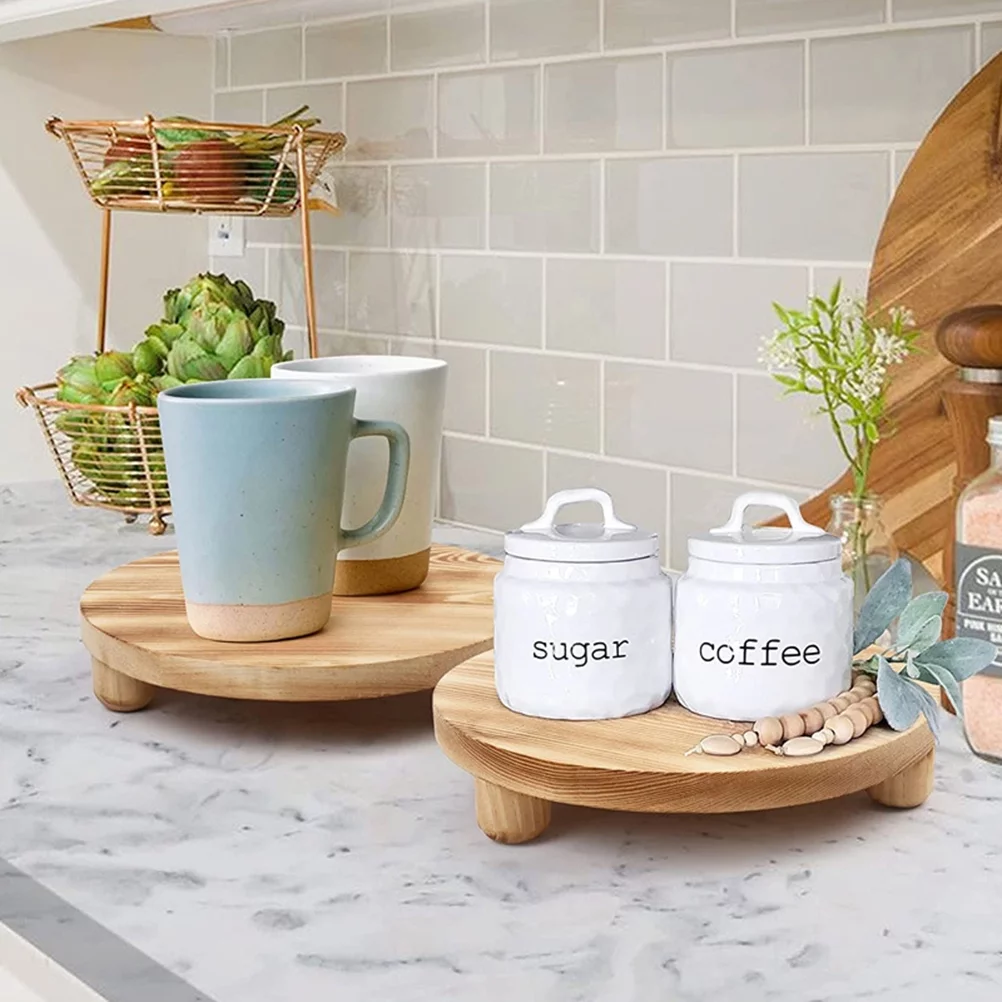 Zonh Farmhouse Wood Riser Wood Plant Stand Flower Pot Base Holder Garden Flowerpot Display Stand