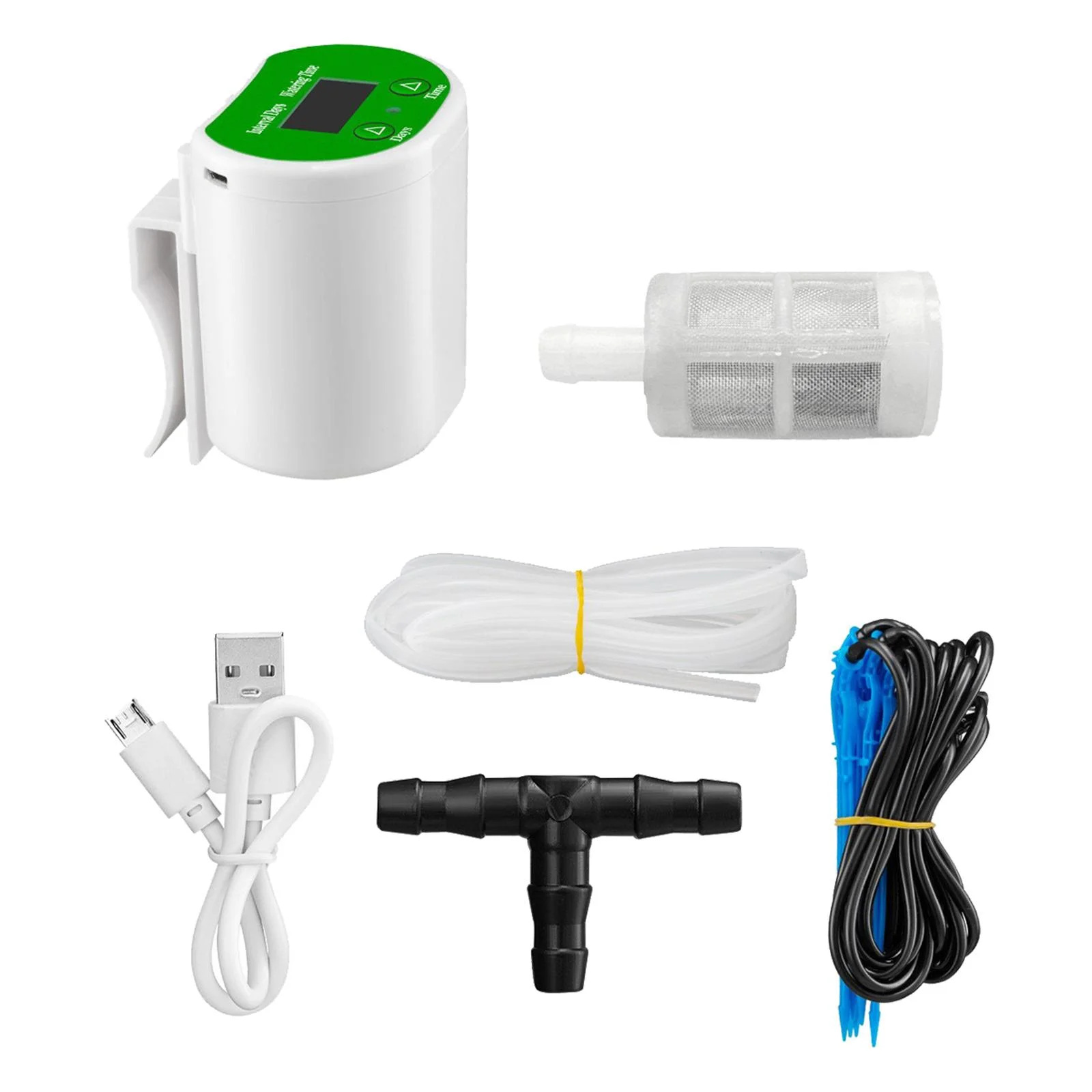 Plant Automatic Watering System Device Garden Sprinkler Adjustable USB Rechargeable Gardening Irrigation System for Lawn Yard , C