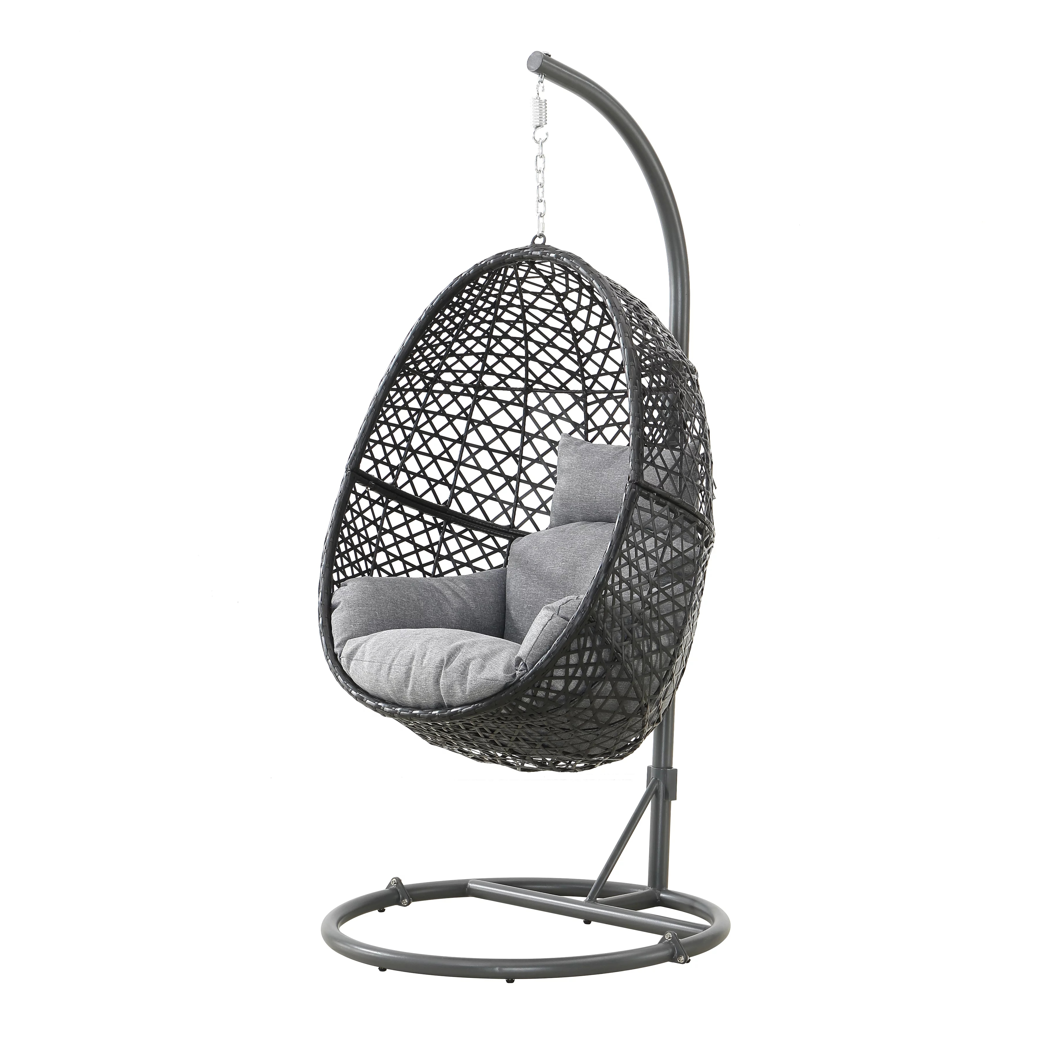 CoSoTower Patio PE Rattan Swing Chair With Stand For Balcony, Courtyard