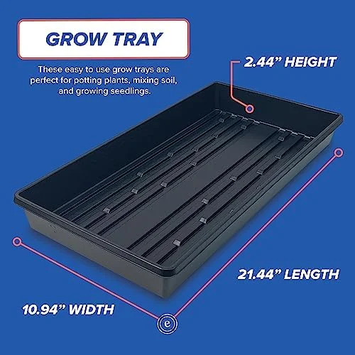 growing trays with no drainage holes, color: black, size: 20