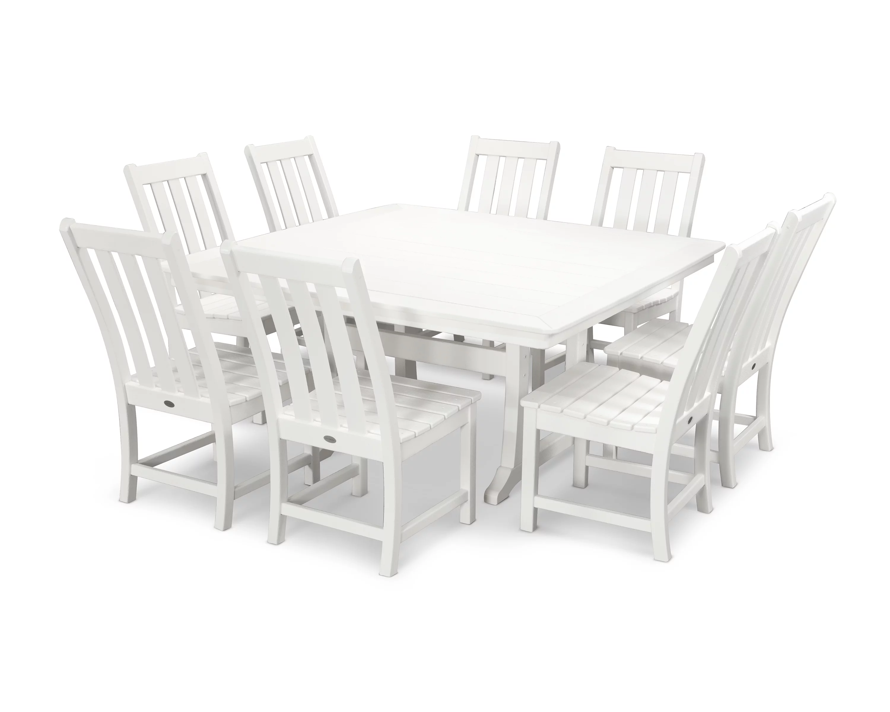 POLYWOOD Vineyard 9-Piece Dining Set in White
