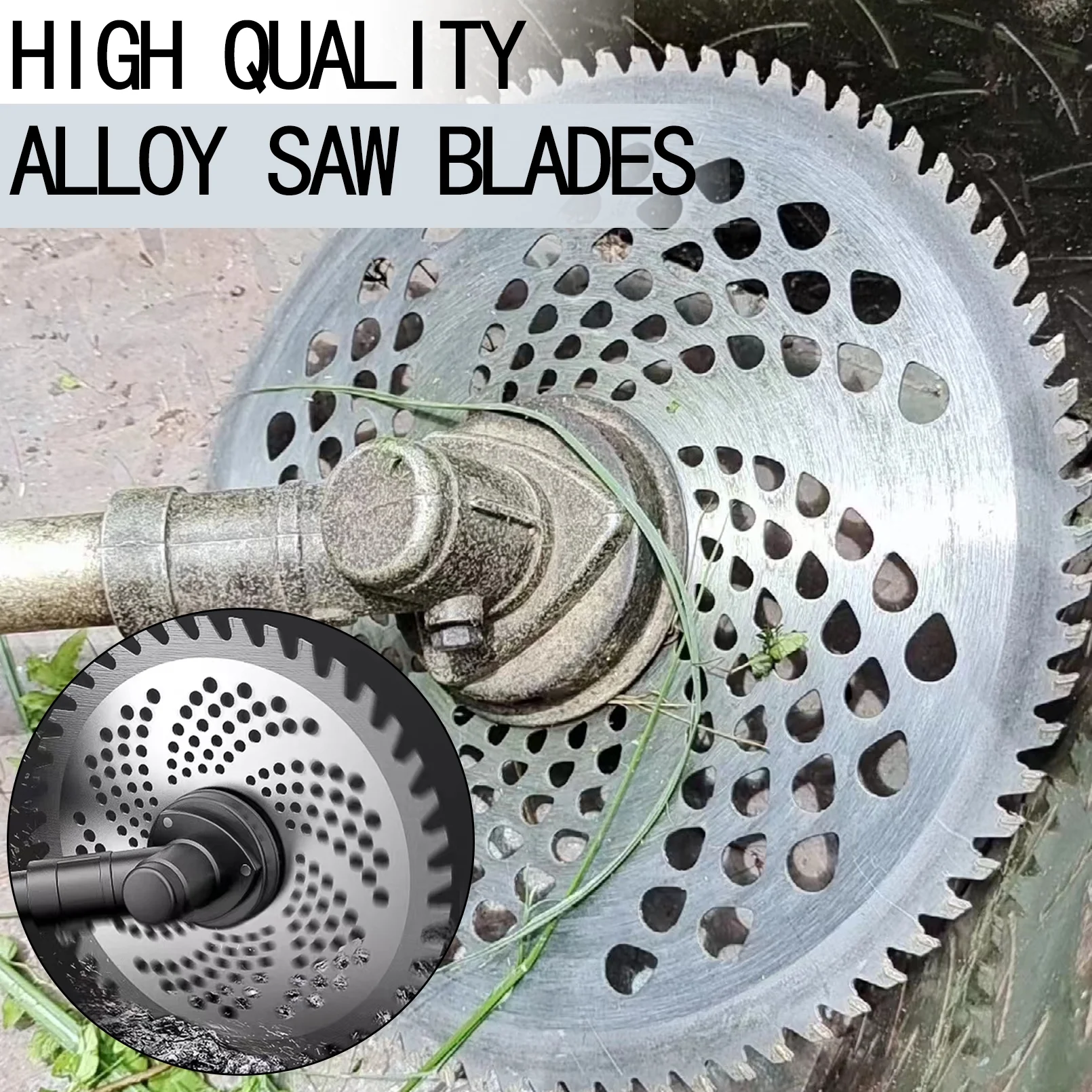 Tivddikun 8 Inch & 10 Inch 80 Tooth Carbide Tip Circular Saw Brush Cutter Trimmer Weed Eater Blade With Two Kind Different Adapter Kits