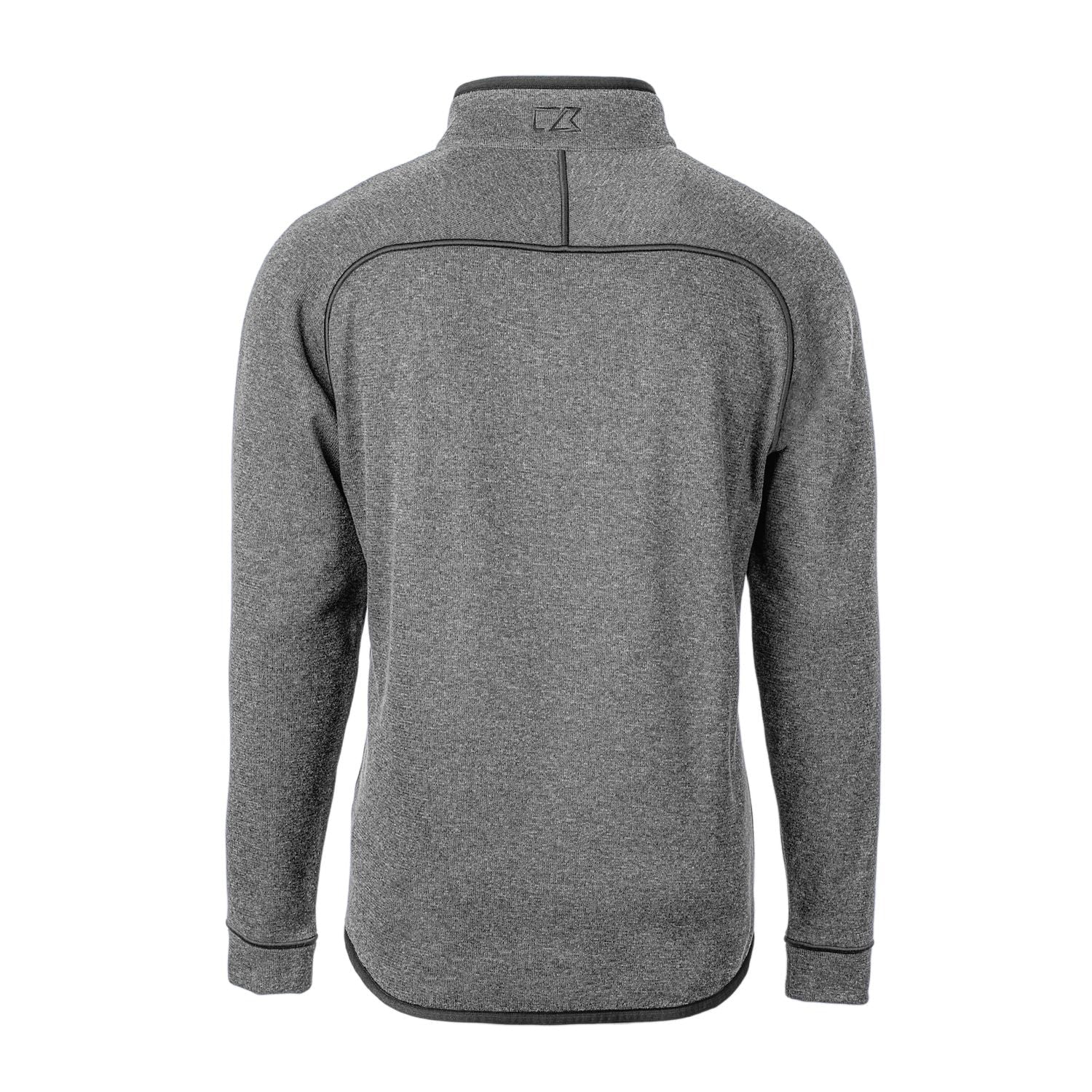 Men's Cutter & Buck Heather Gray Auburn Tigers Mainsail Sweater-Knit Big & Tall Half-Zip Pullover Jacket