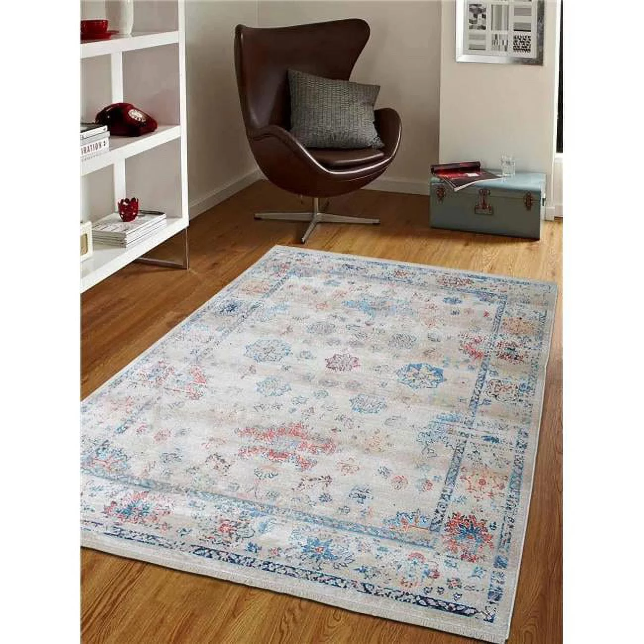Glitzy Rugs  1 ft. 8 in. x 2 ft. 10 in. Machine Woven Crossweave Polyester Oriental Rectangle Area Rug - Multi Color