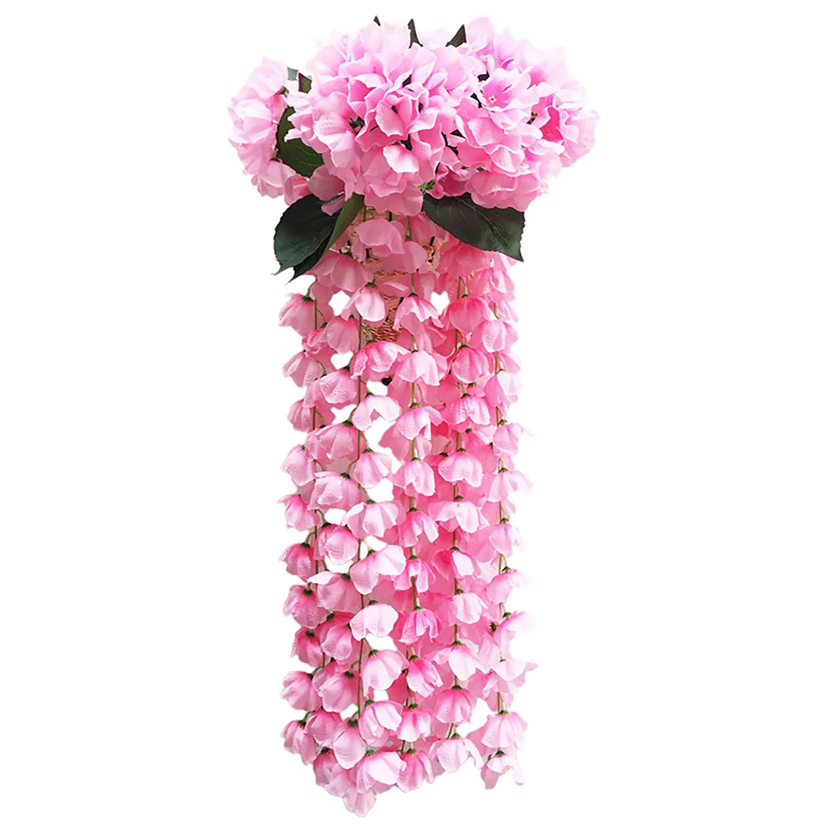 LKWLPD Outdoor Flowers That Look Real Hanging Flowers Artificial Violet Flower Wall Wisteria Basket Hanging Garland Home Decor Spring Home Decor Pink